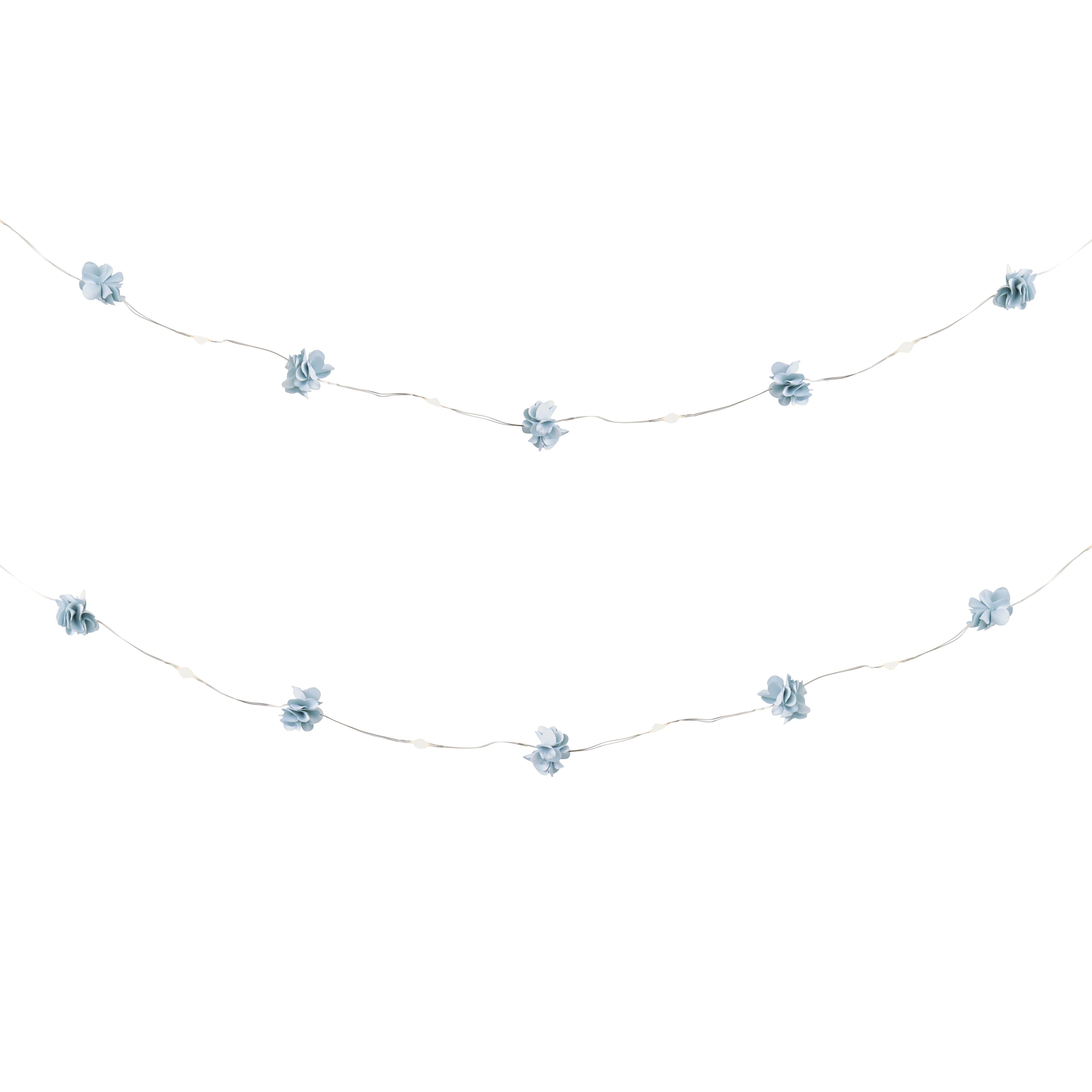 Inlight Light blue floral Battery-powered Warm white 10 LED Indoor String lights