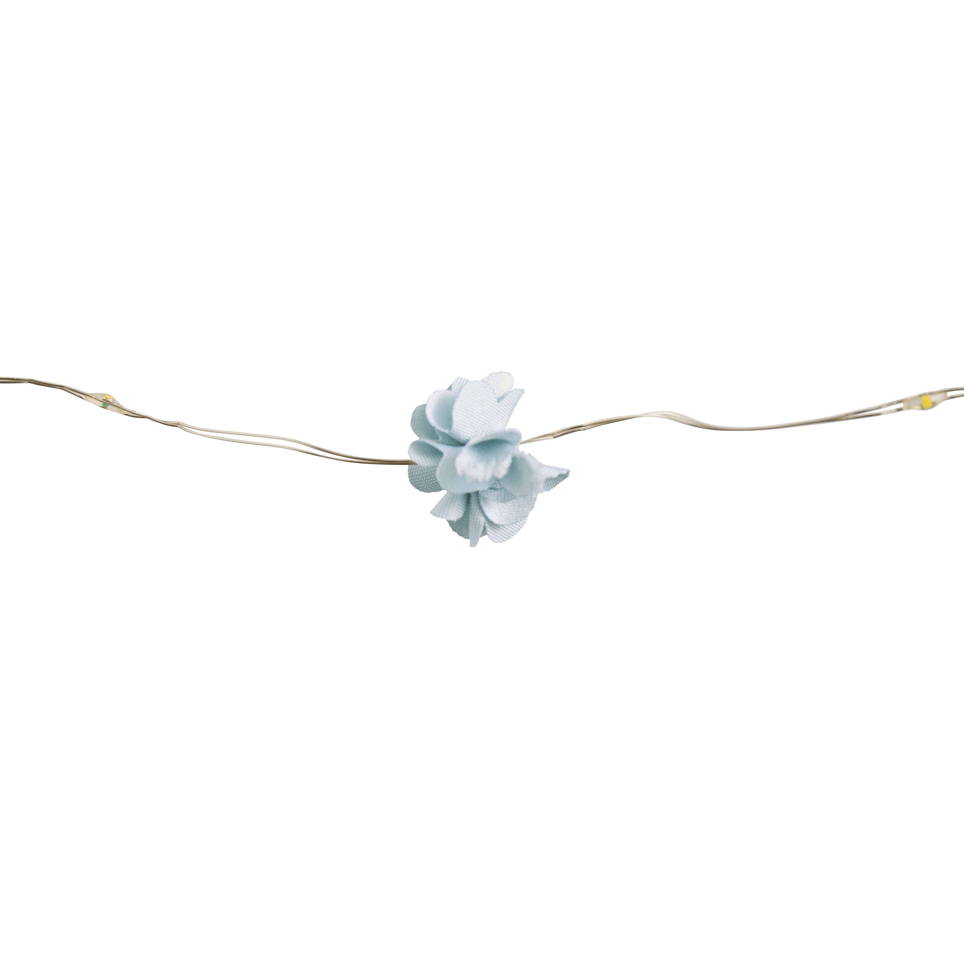 Inlight Light blue floral Battery-powered Warm white 10 LED Indoor String lights