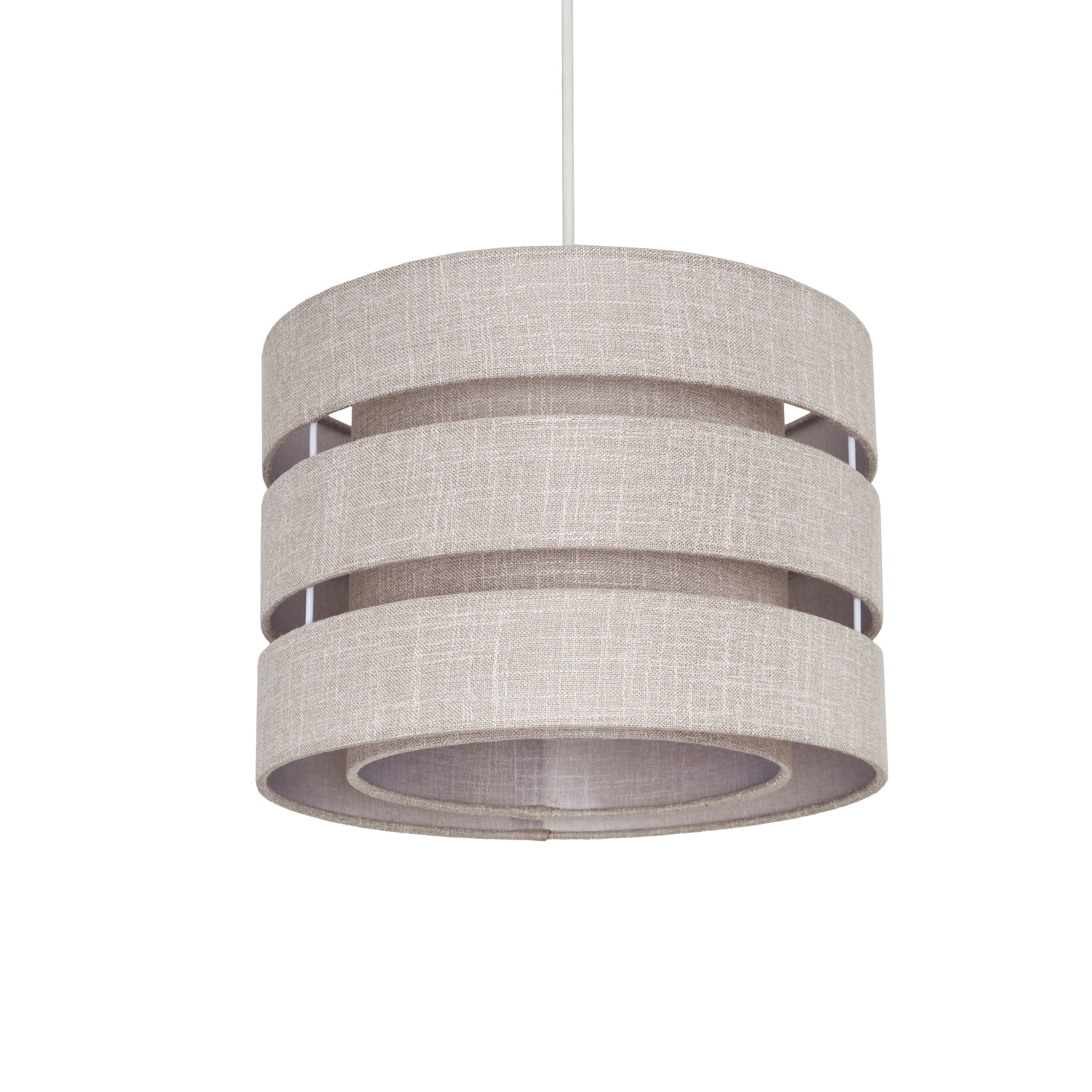 Inlight Light Grey Woven effect Slubby Light shade (D)28cm