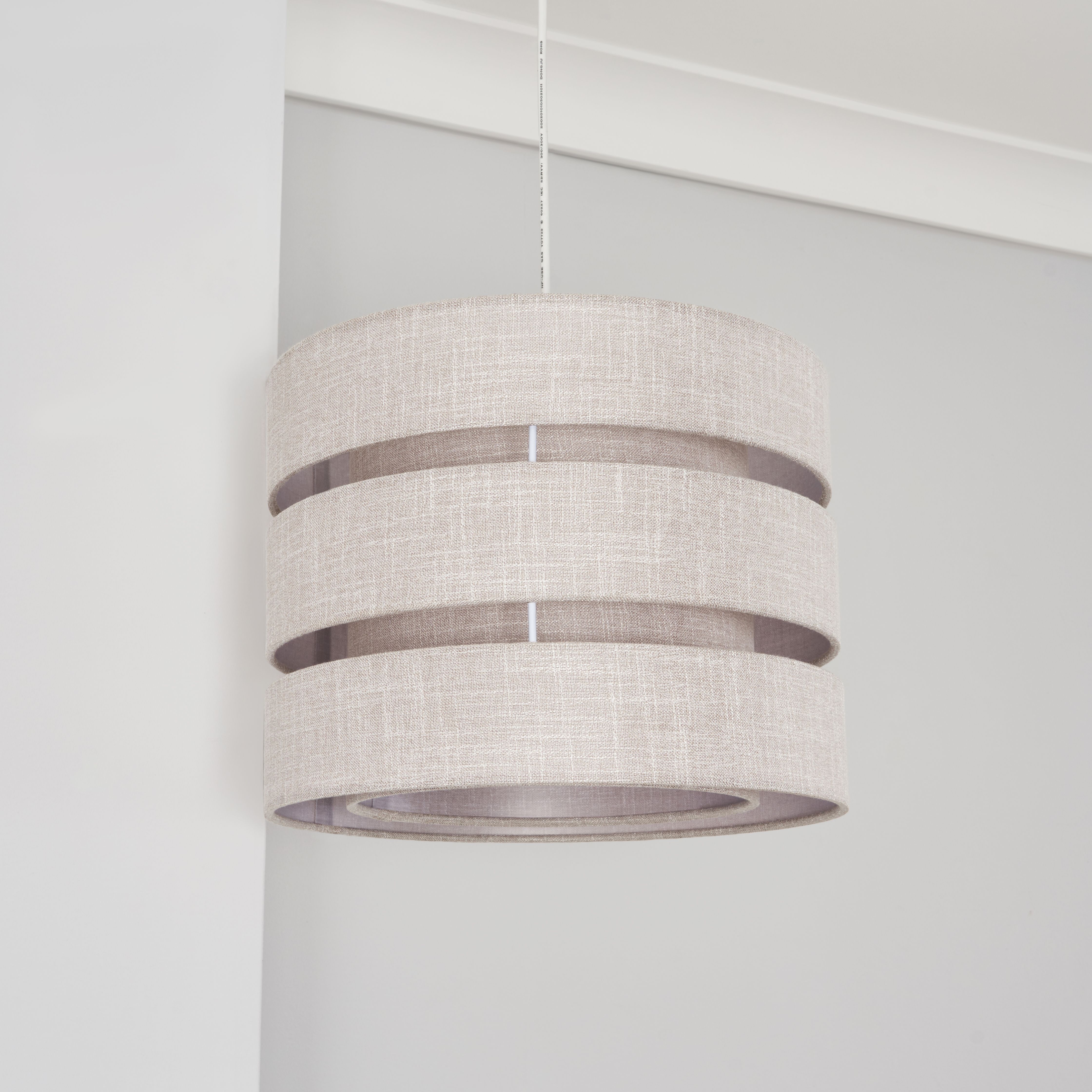 Inlight Light Grey Woven effect Slubby Trio Light shade (D)33cm
