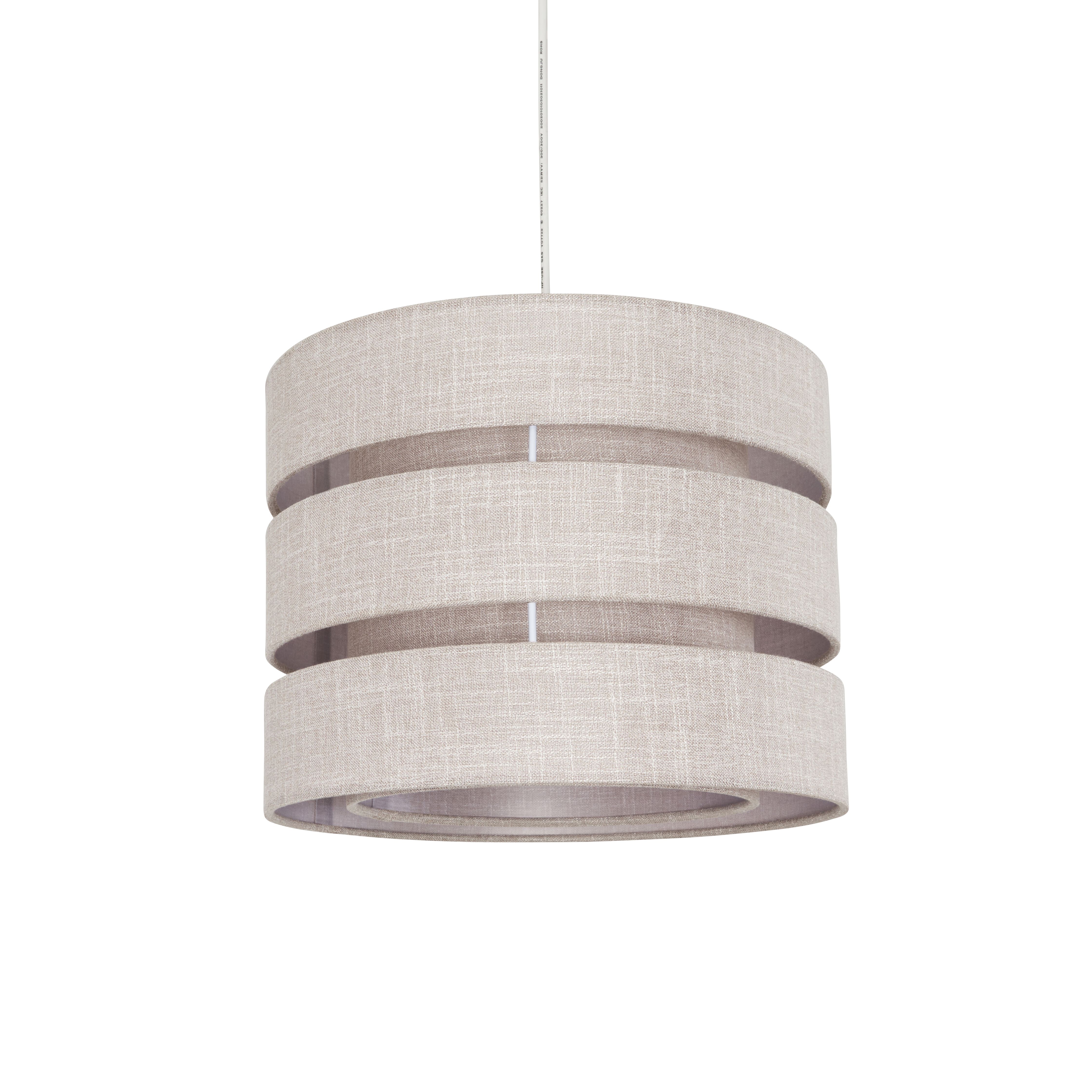 Inlight Light Grey Woven effect Slubby Trio Light shade (D)33cm
