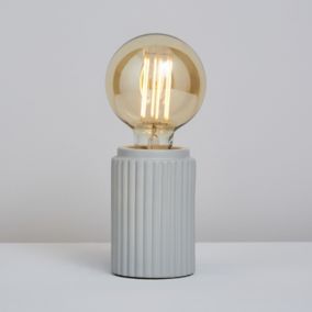 Inlight Lipp Ribbed Grey Cylinder Table lamp