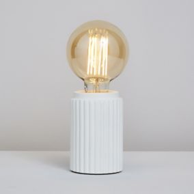 Inlight Lipp Ribbed White Cylinder Table lamp