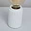 Inlight Lipp Ribbed White Cylinder Table lamp