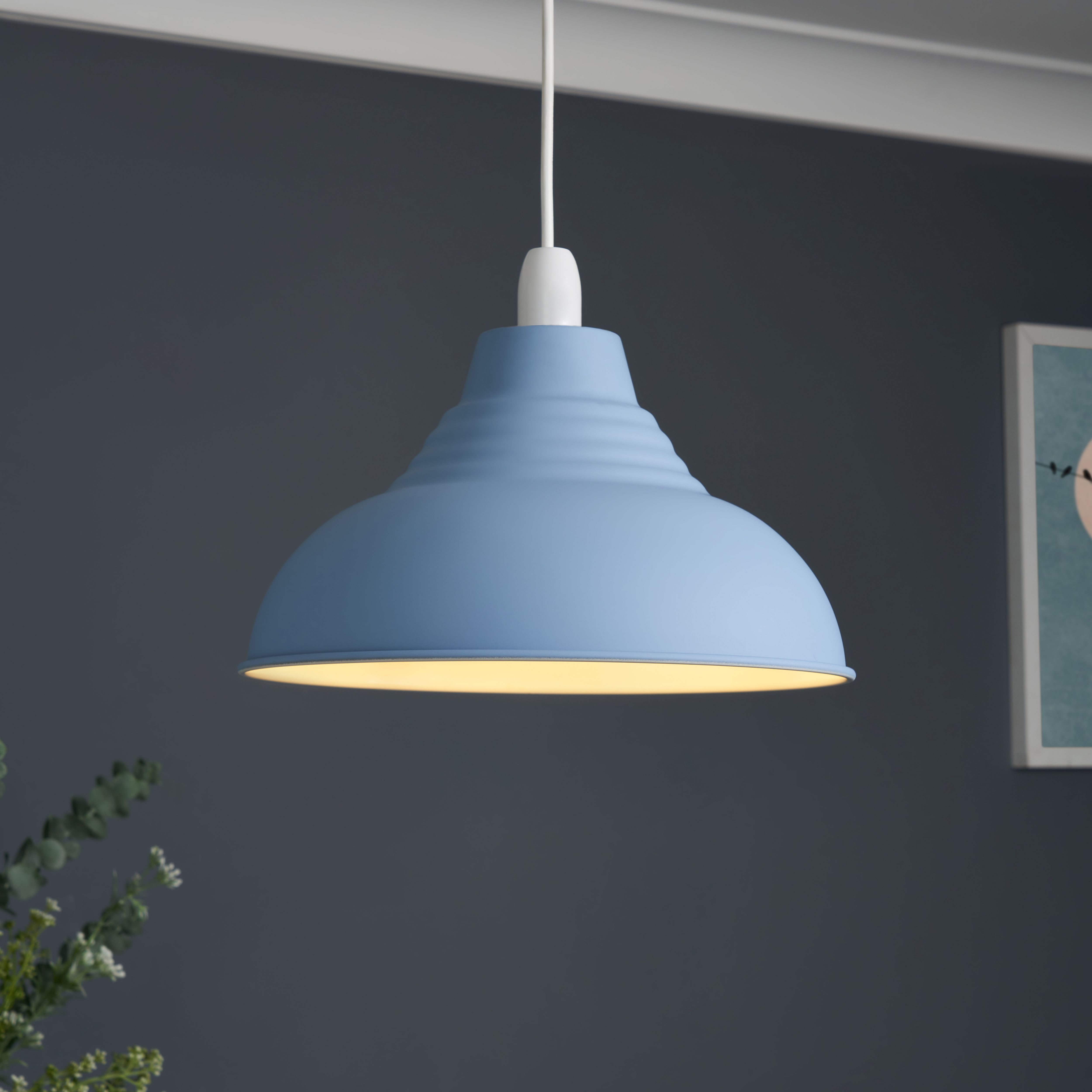Inlight Lucia Powder Blue Round Lamp shade (D)30cm