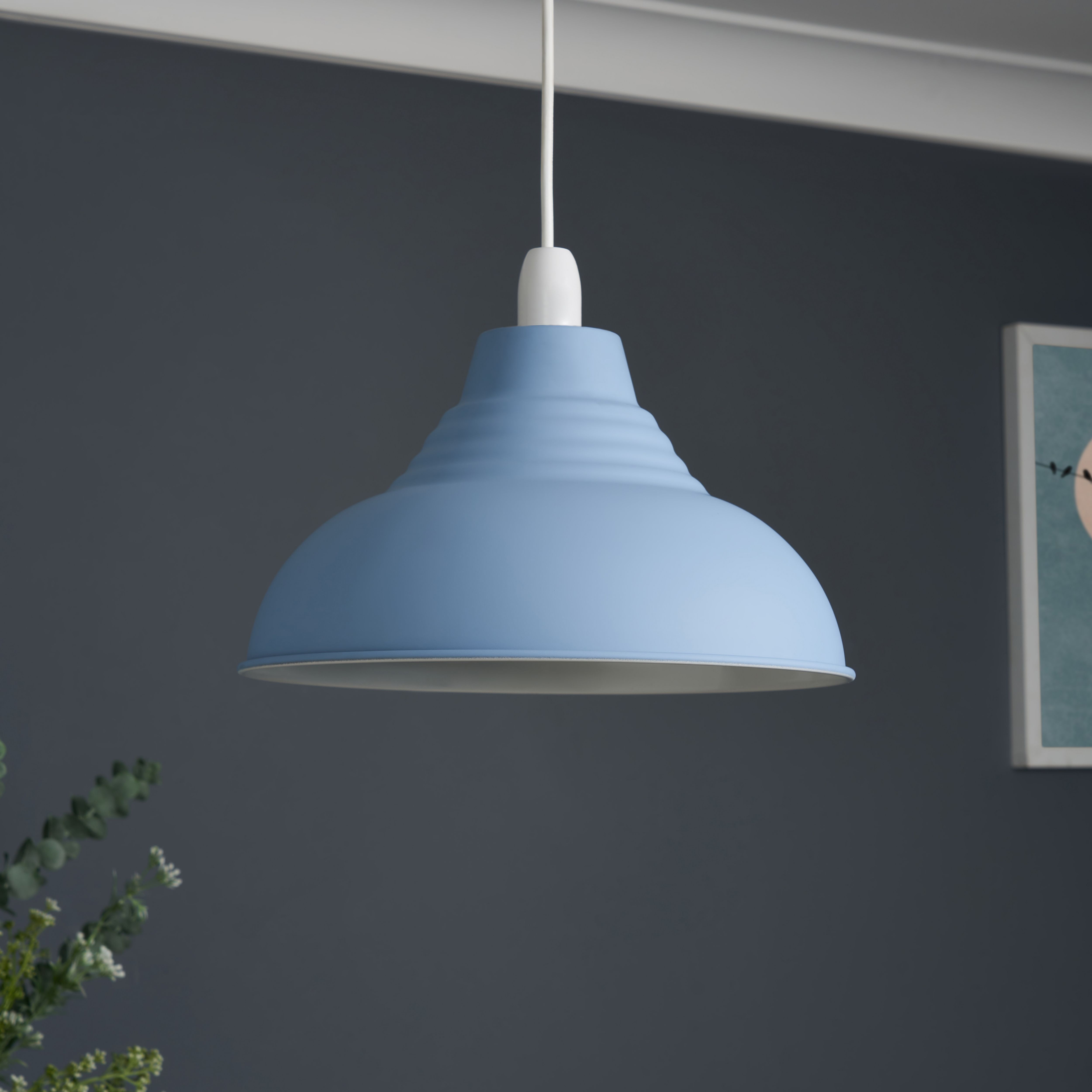 Inlight Lucia Powder Blue Round Lamp shade (D)30cm