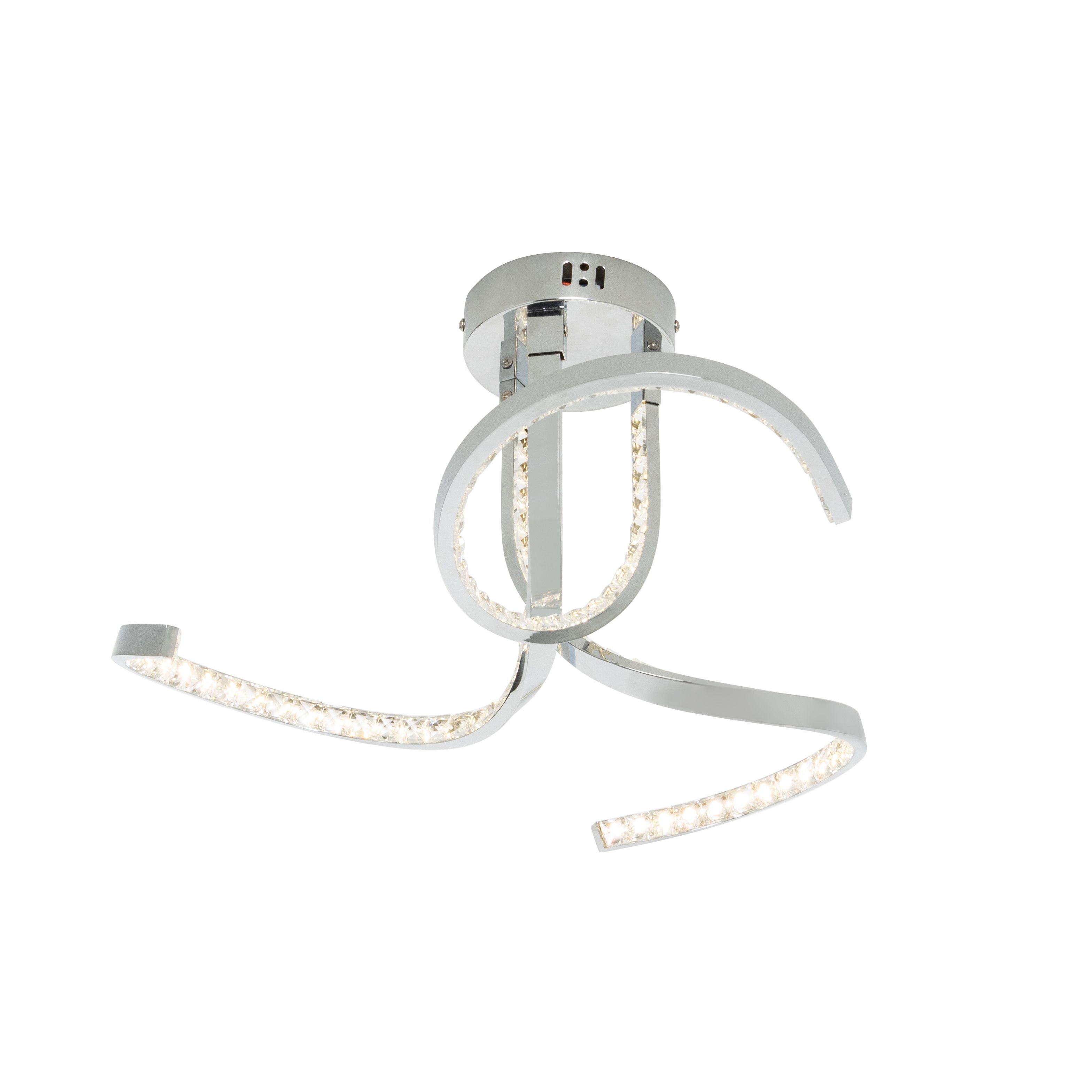 Inlight Luna Glass & metal Chrome effect Ceiling light