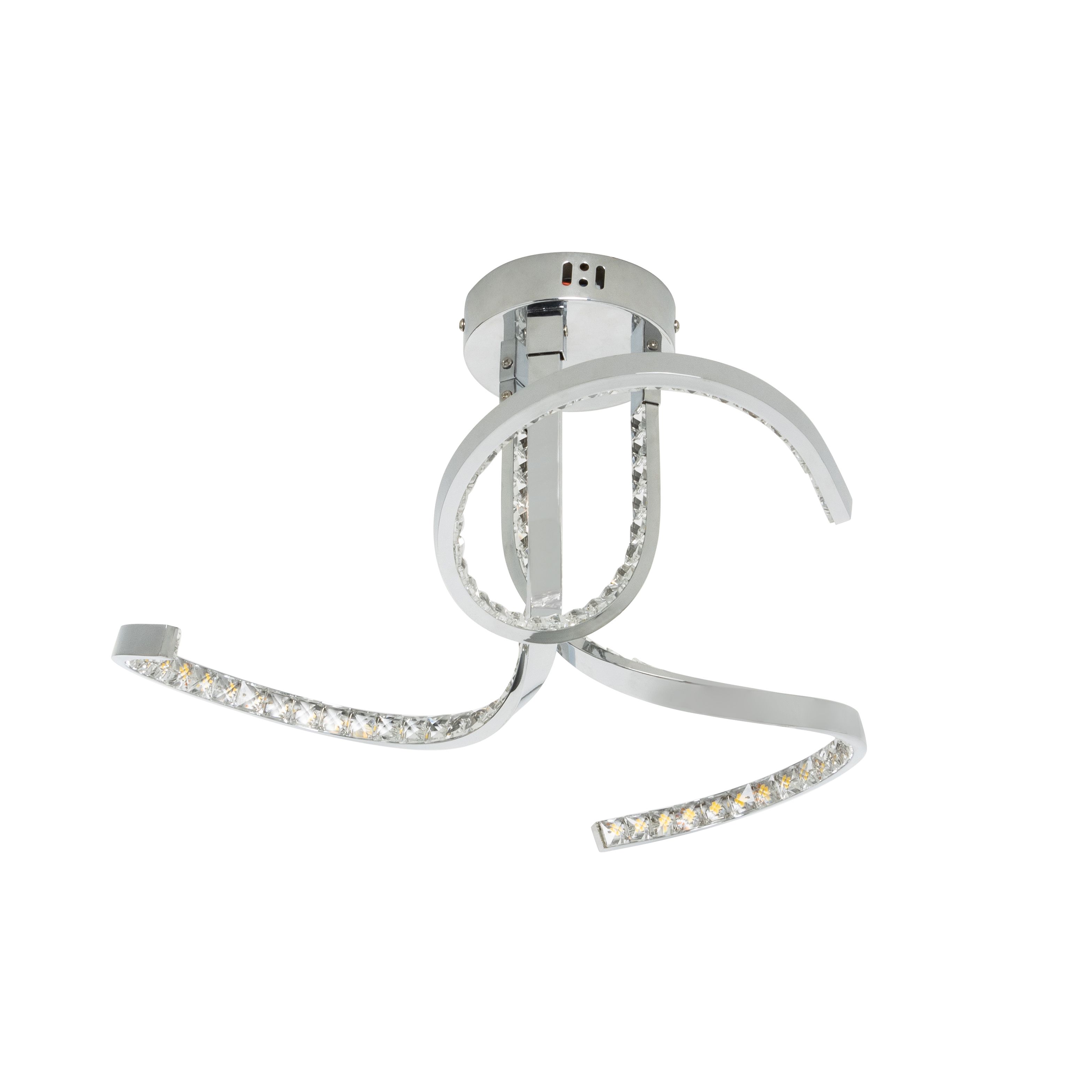 Inlight Luna Glass & metal Chrome effect Ceiling light