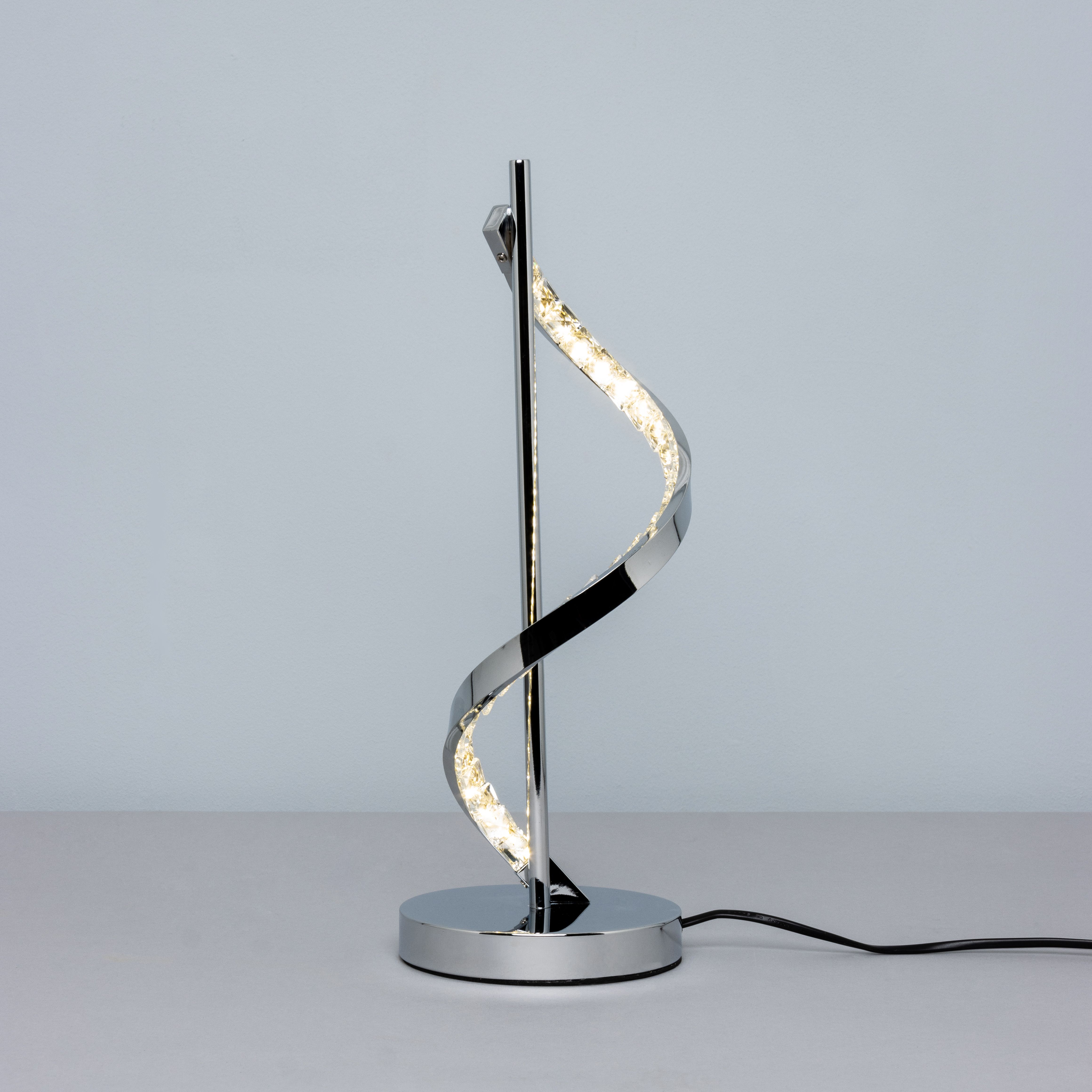 Inlight Luna Polished Chrome effect Integrated LED Table lamp
