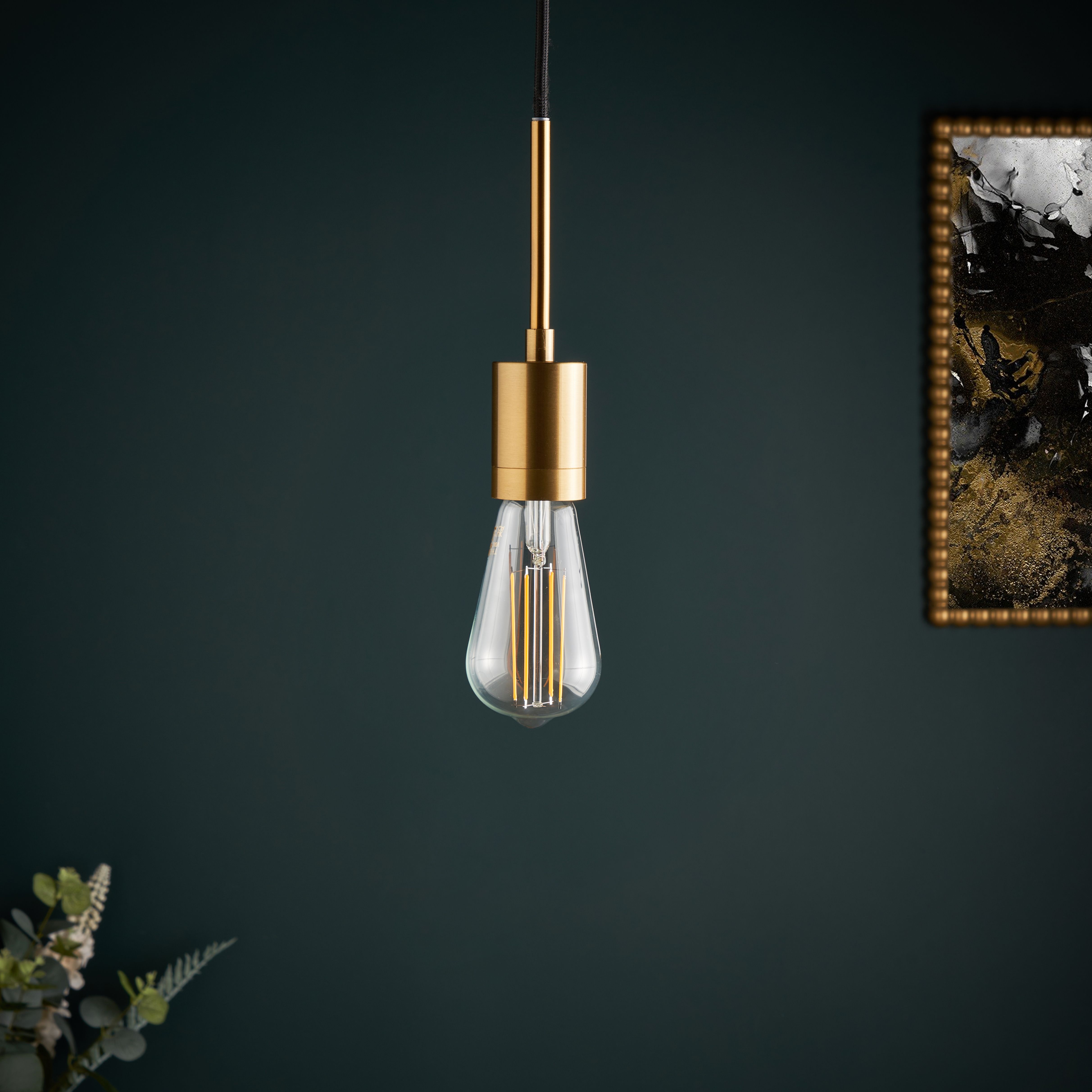 Inlight Mirim Brass effect E27 Cable light set (L)880mm