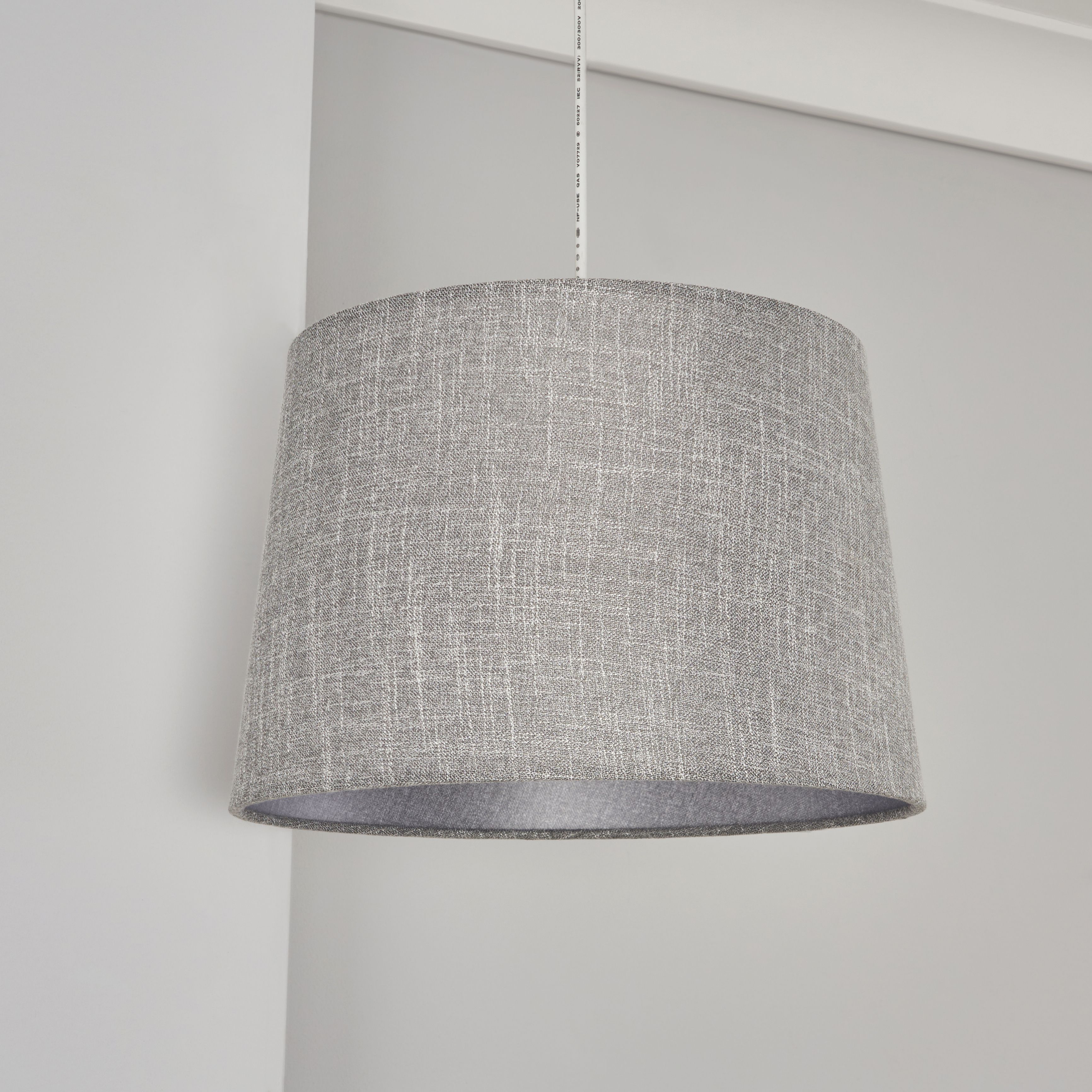 Inlight PETRA Dark Grey Woven effect Slubby Light shade (D)30cm