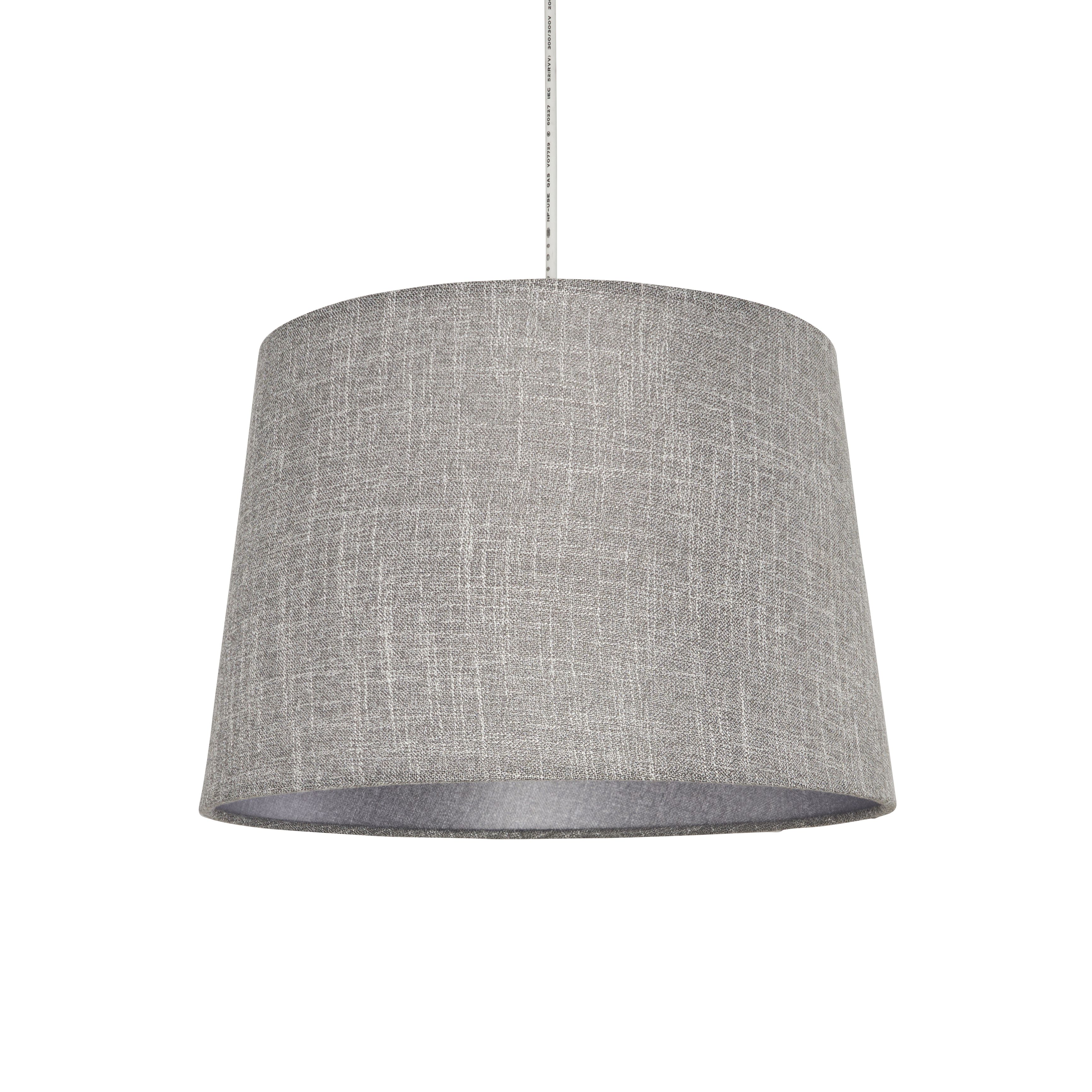 Inlight PETRA Dark Grey Woven effect Slubby Light shade (D)30cm
