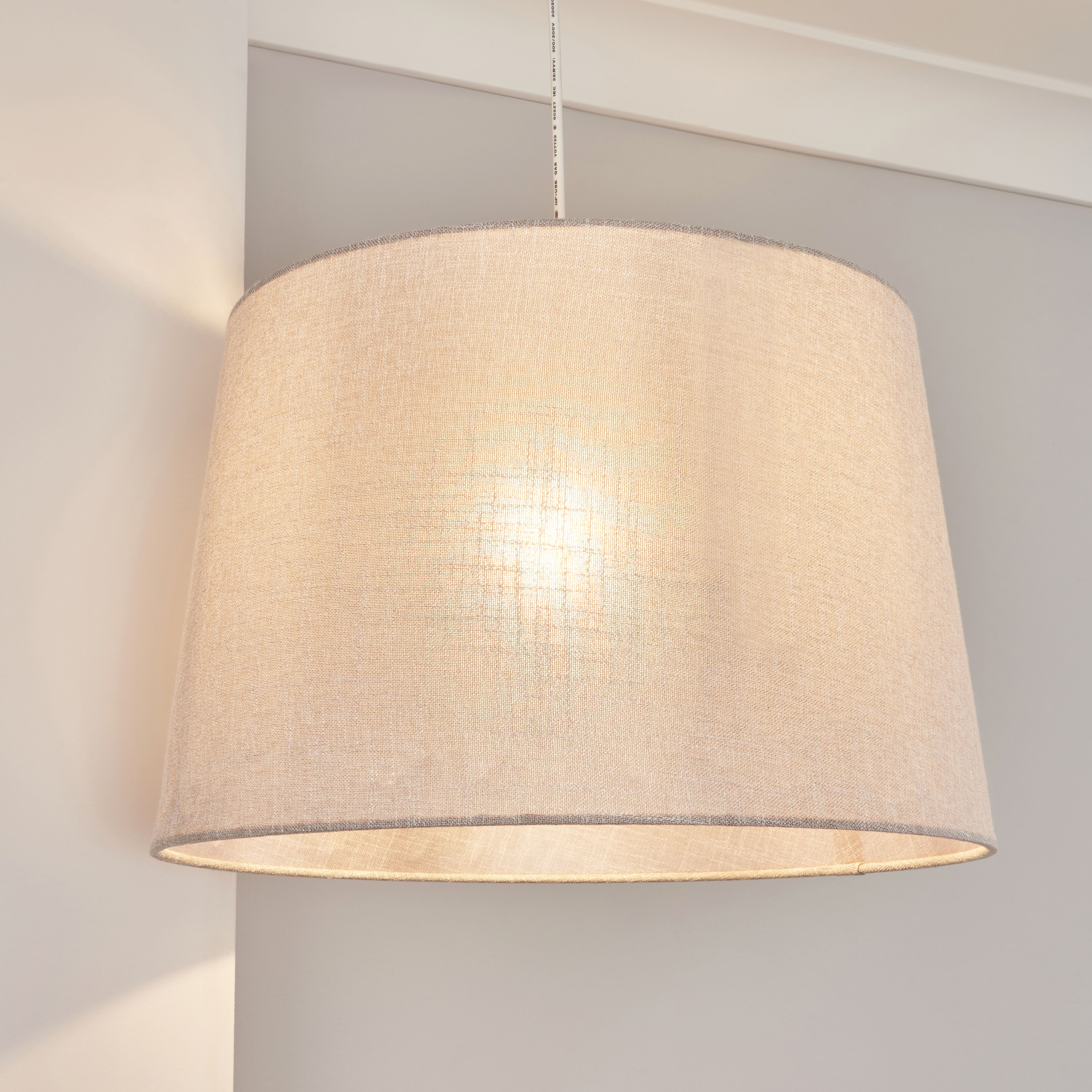 Inlight PETRA Light Grey Woven effect Slubby Light shade (D)40cm