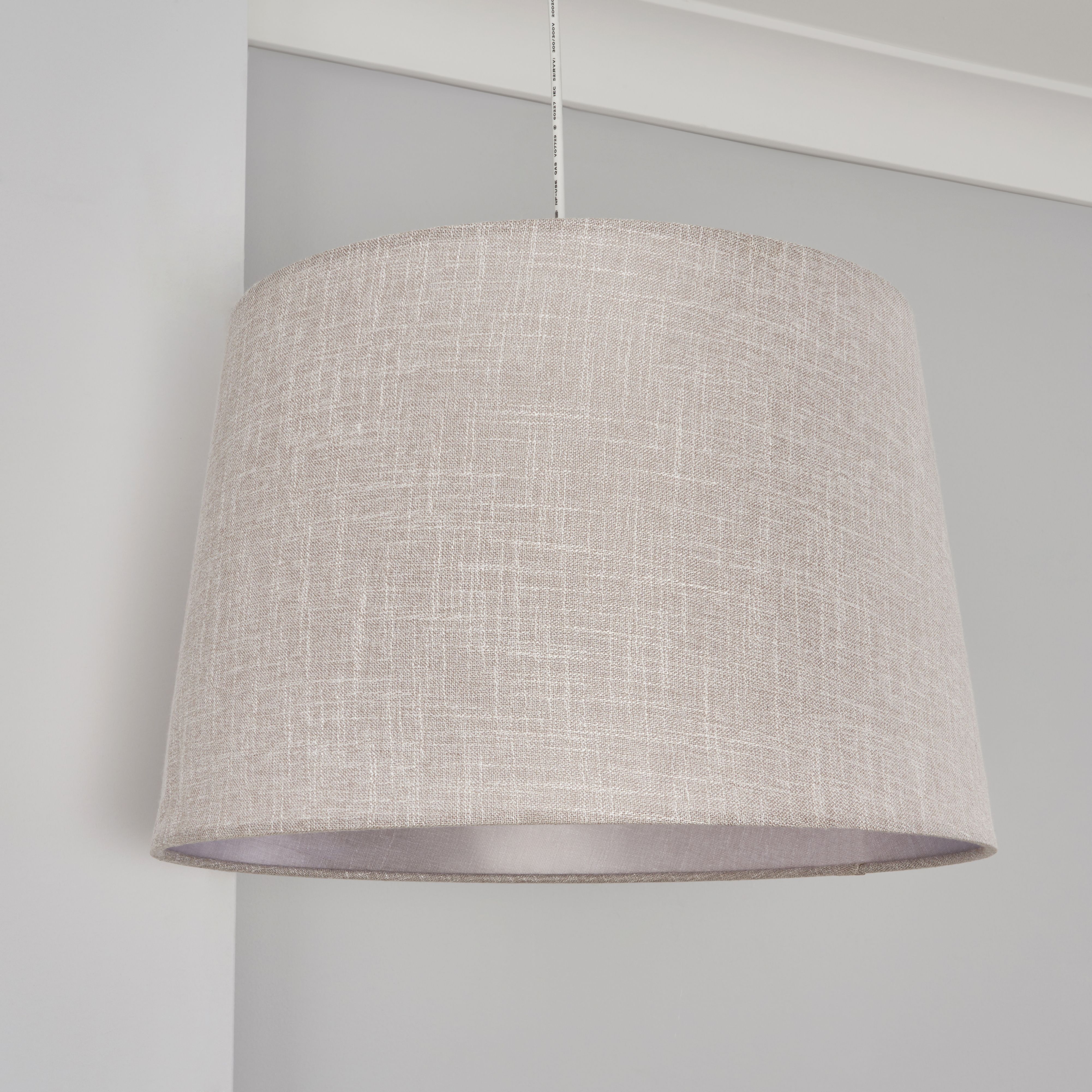 Inlight PETRA Light Grey Woven effect Slubby Light shade (D)40cm