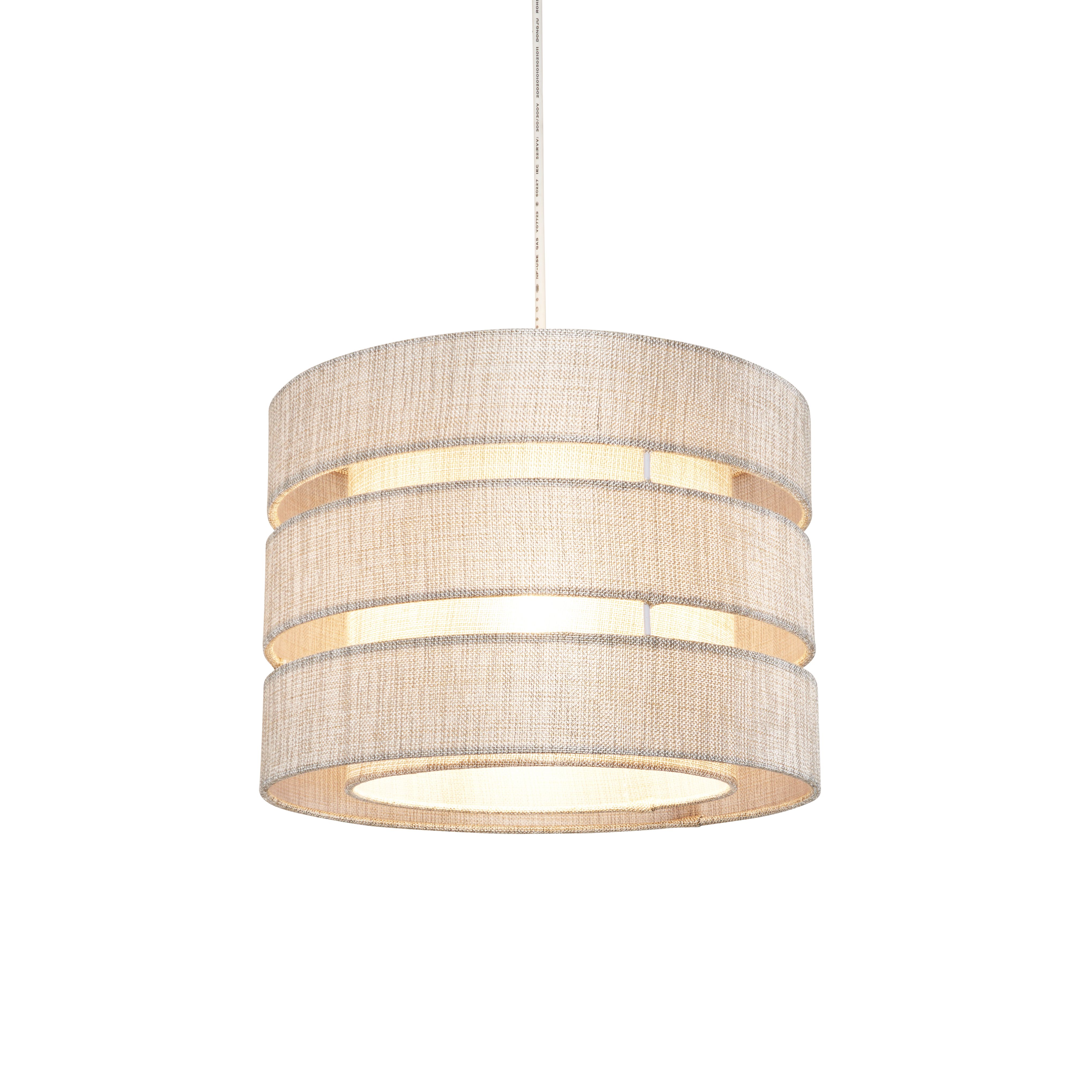 Inlight Ponte Light Grey Metallic effect Contemporary Trio Light shade (D)28cm