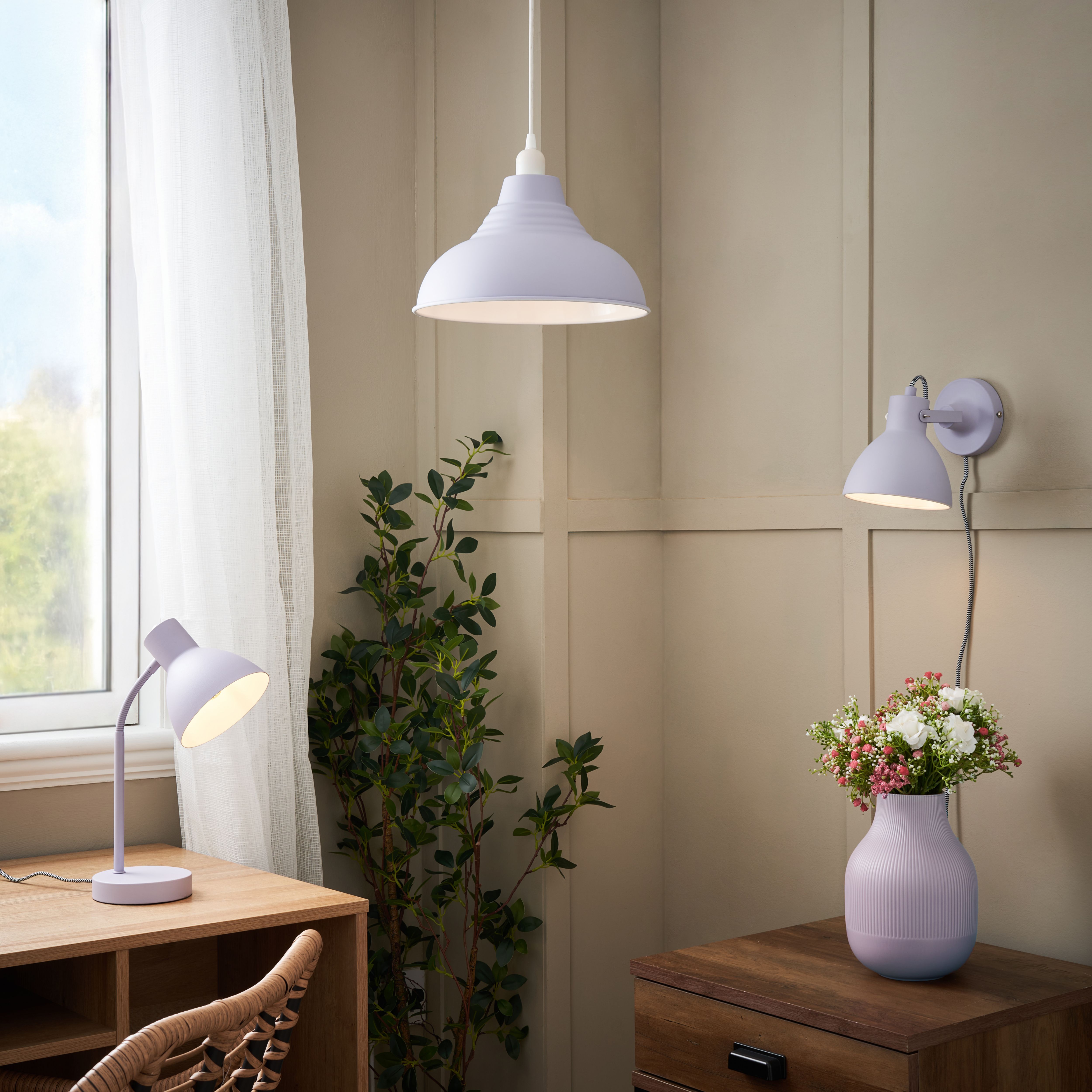Inlight Rauma Matt Misty Lilac Plug-in LED Wall light
