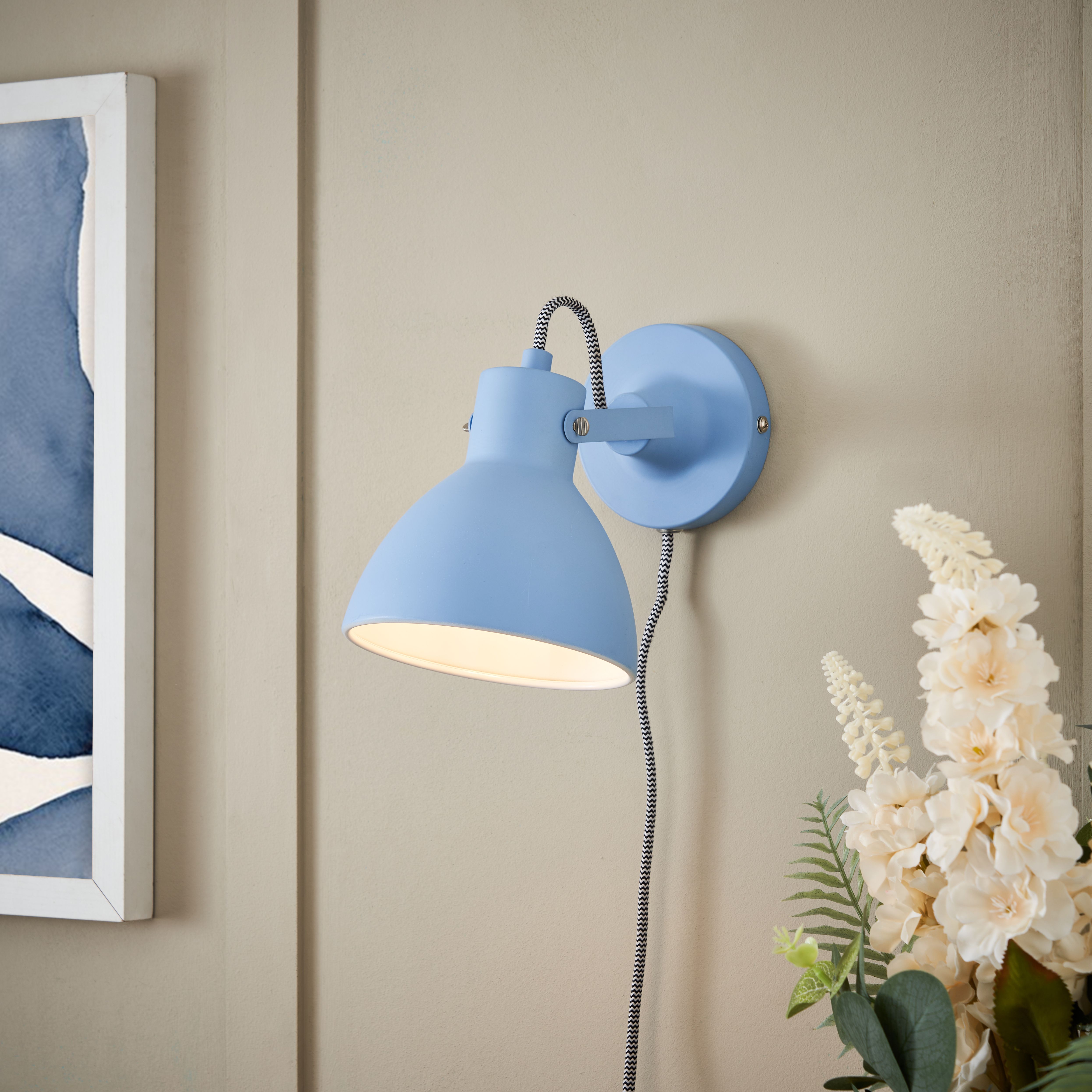 Inlight Rauma Matt Powder Blue Plug-in LED Wall light