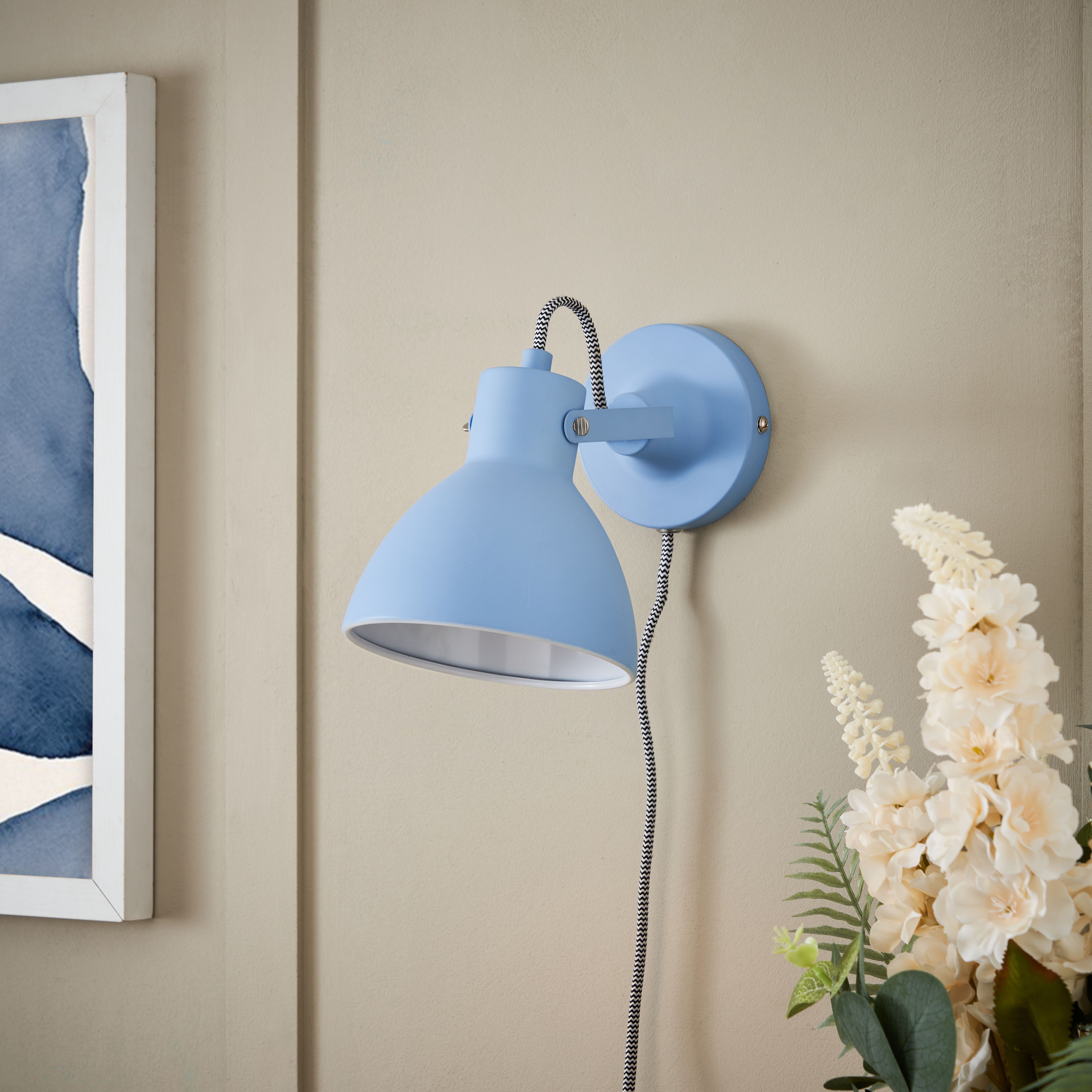 Inlight Rauma Matt Powder Blue Plug-in LED Wall light