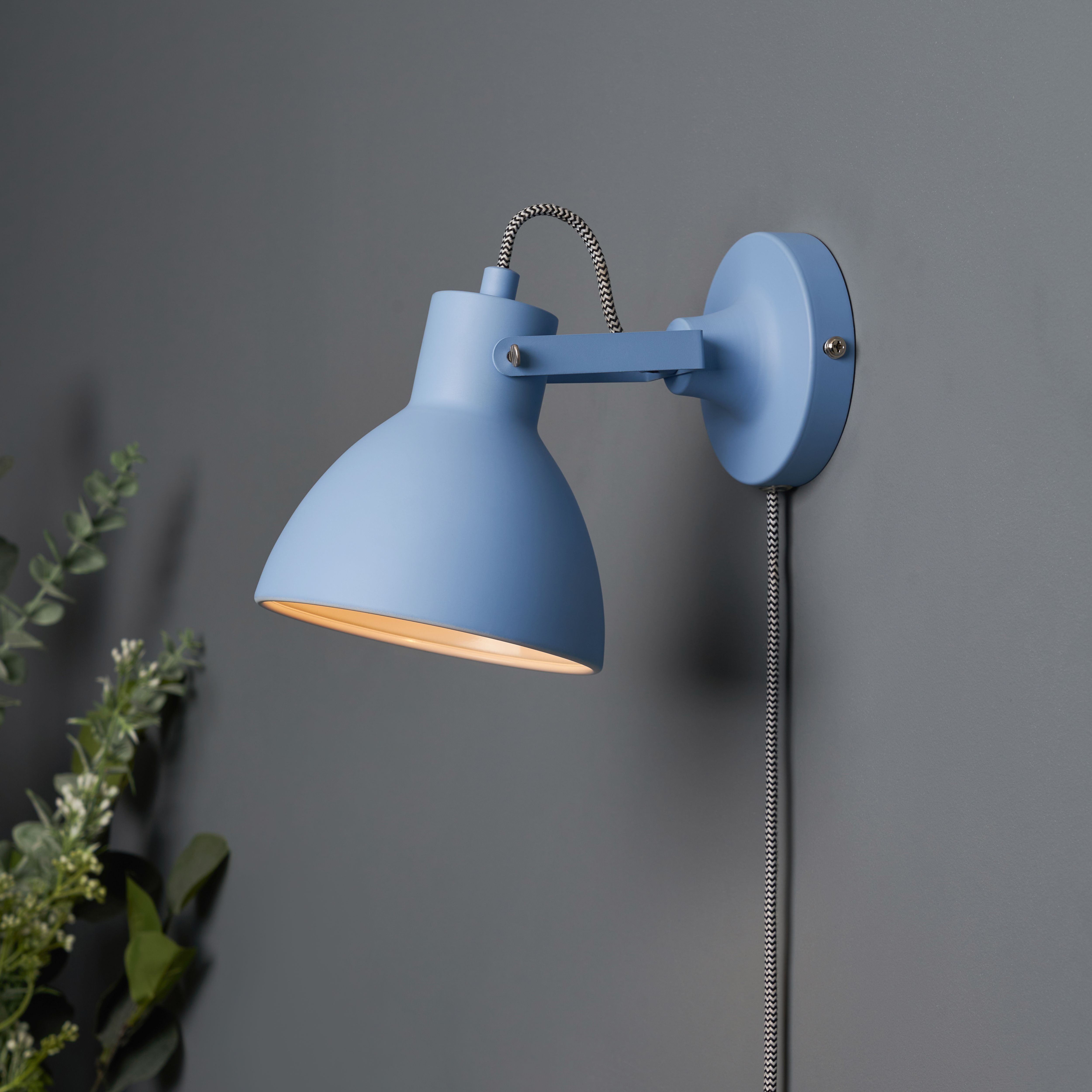 Inlight Rauma Matt Powder Blue Plug-in LED Wall light