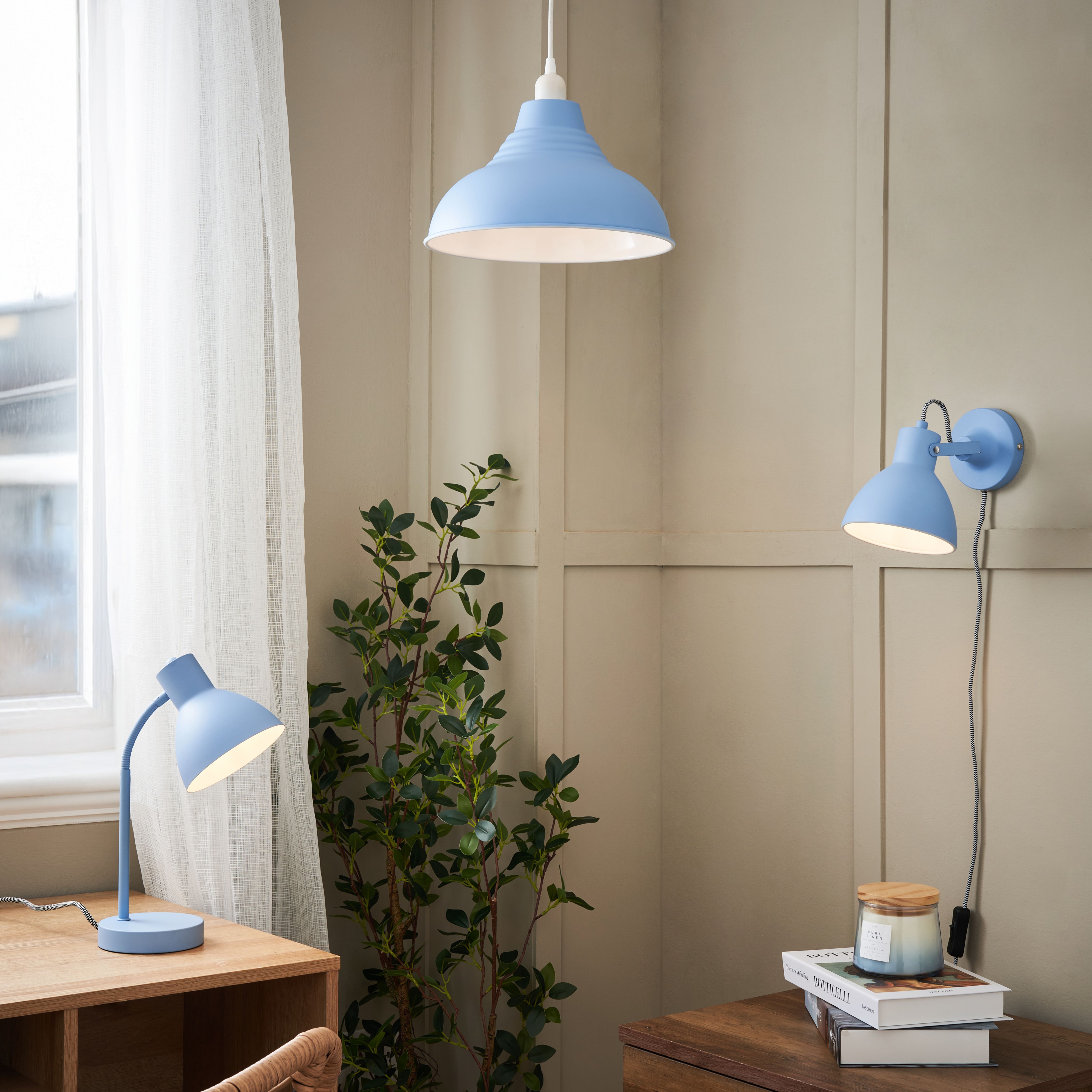 Inlight Rauma Matt Powder Blue Plug-in LED Wall light