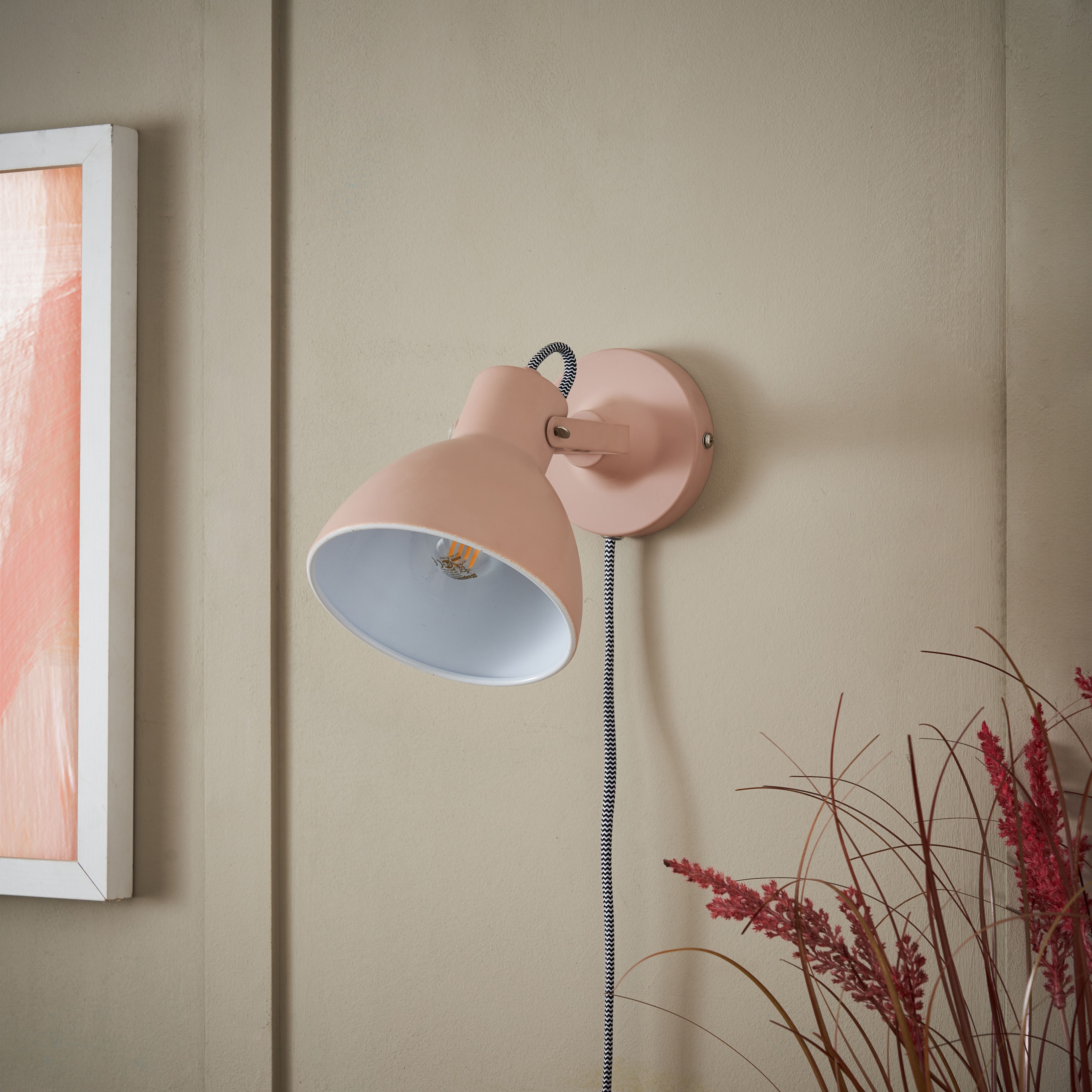 Inlight Rauma Matt Rose Dust Plug-in LED Wall light
