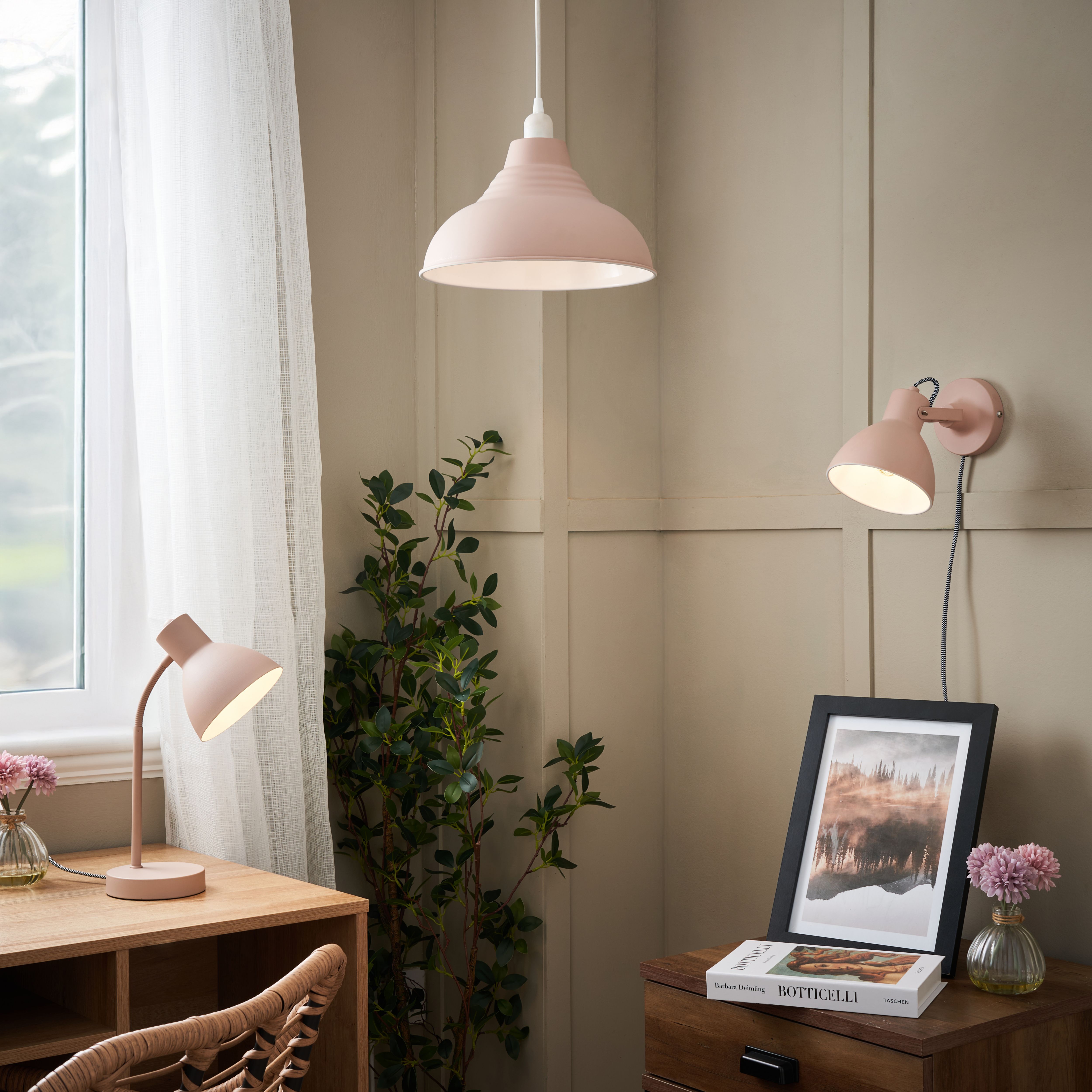 Inlight Rauma Matt Rose Dust Plug-in LED Wall light
