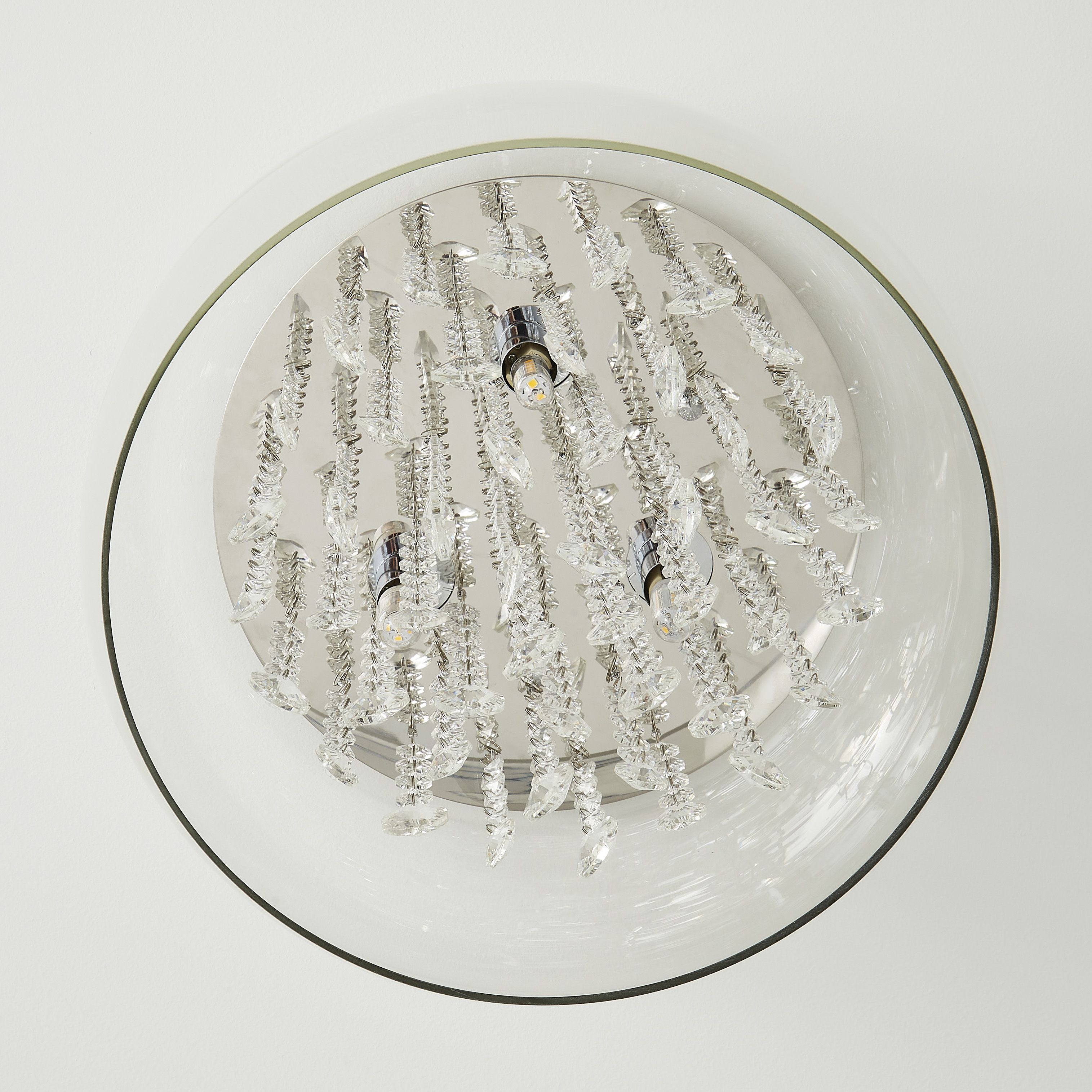 Inlight Roma Beaded Glass & steel Transparent Chrome effect Ceiling light