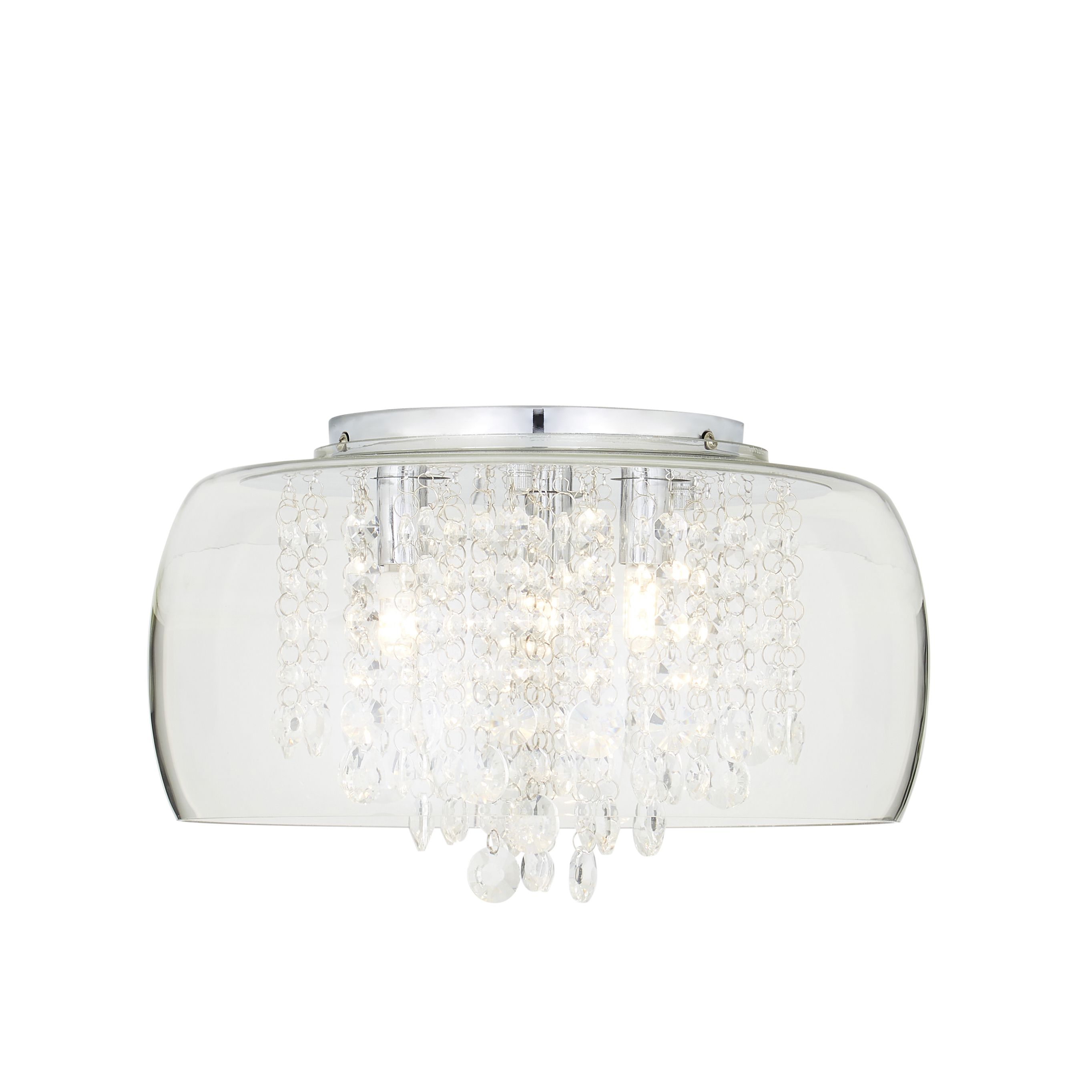 Inlight Roma Beaded Glass & steel Transparent Chrome effect Ceiling light