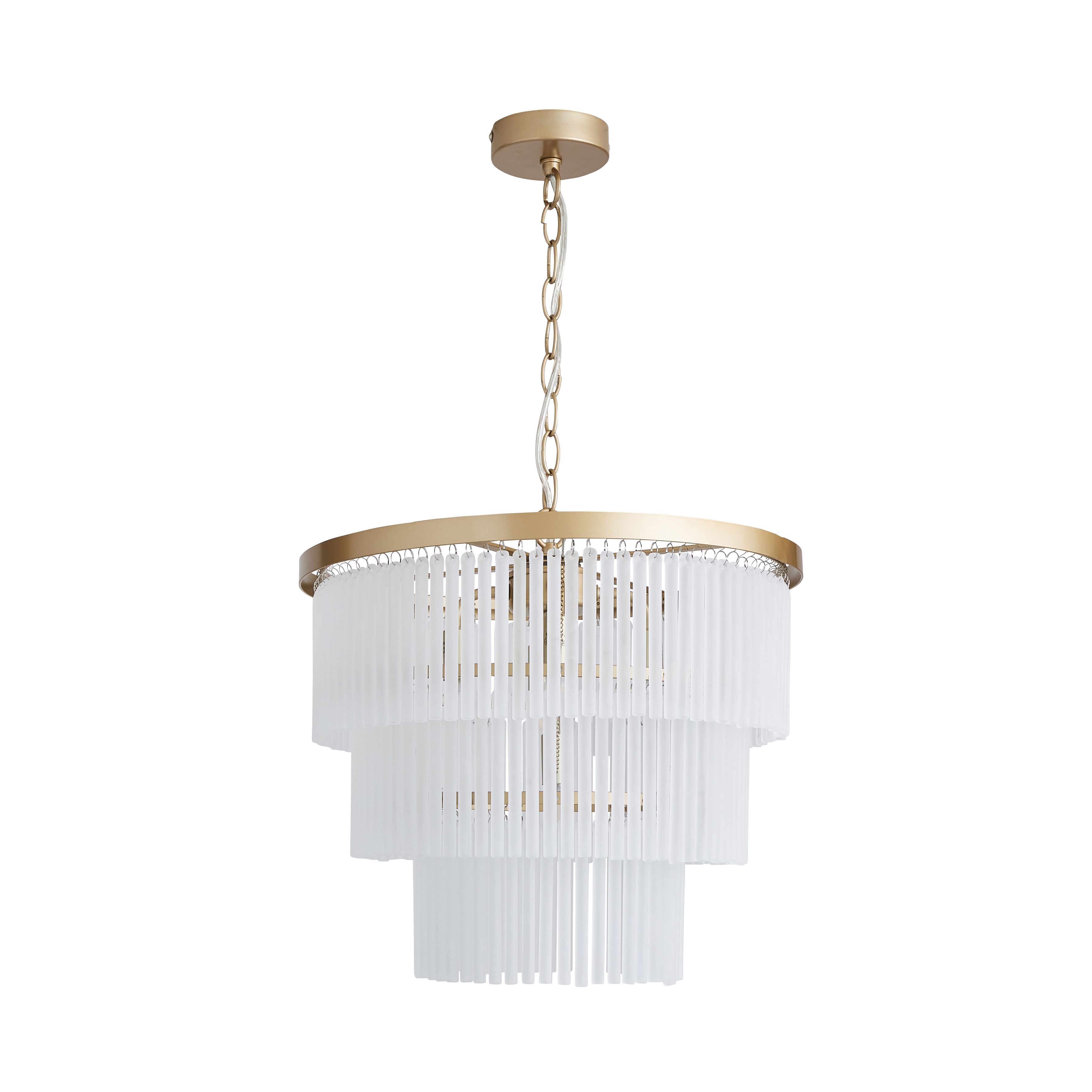 Inlight Satin Gold Brass effect Pendant ceiling light, (Dia)400mm