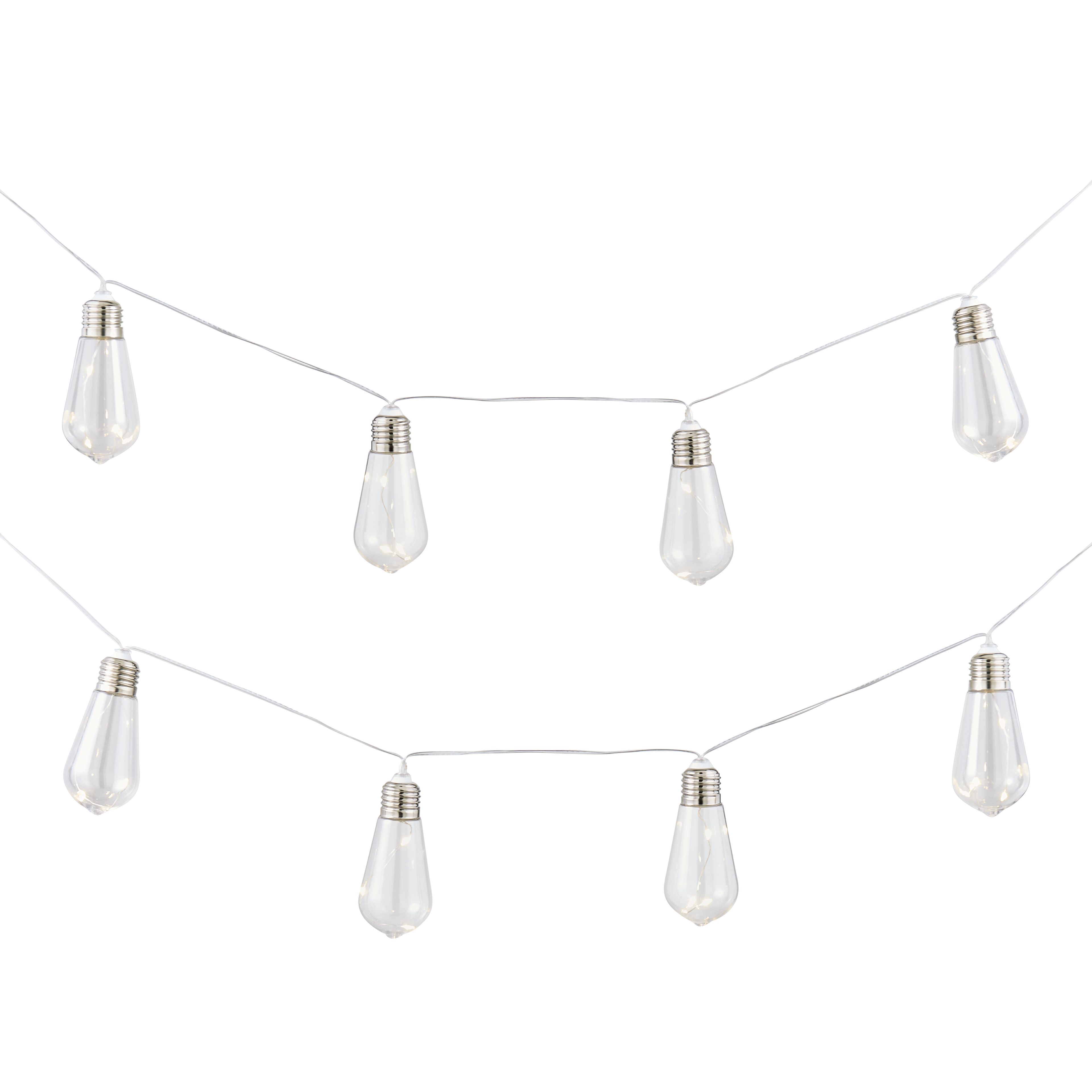 Inlight Vintage Solar-powered Warm white 10 LED Outdoor String lights