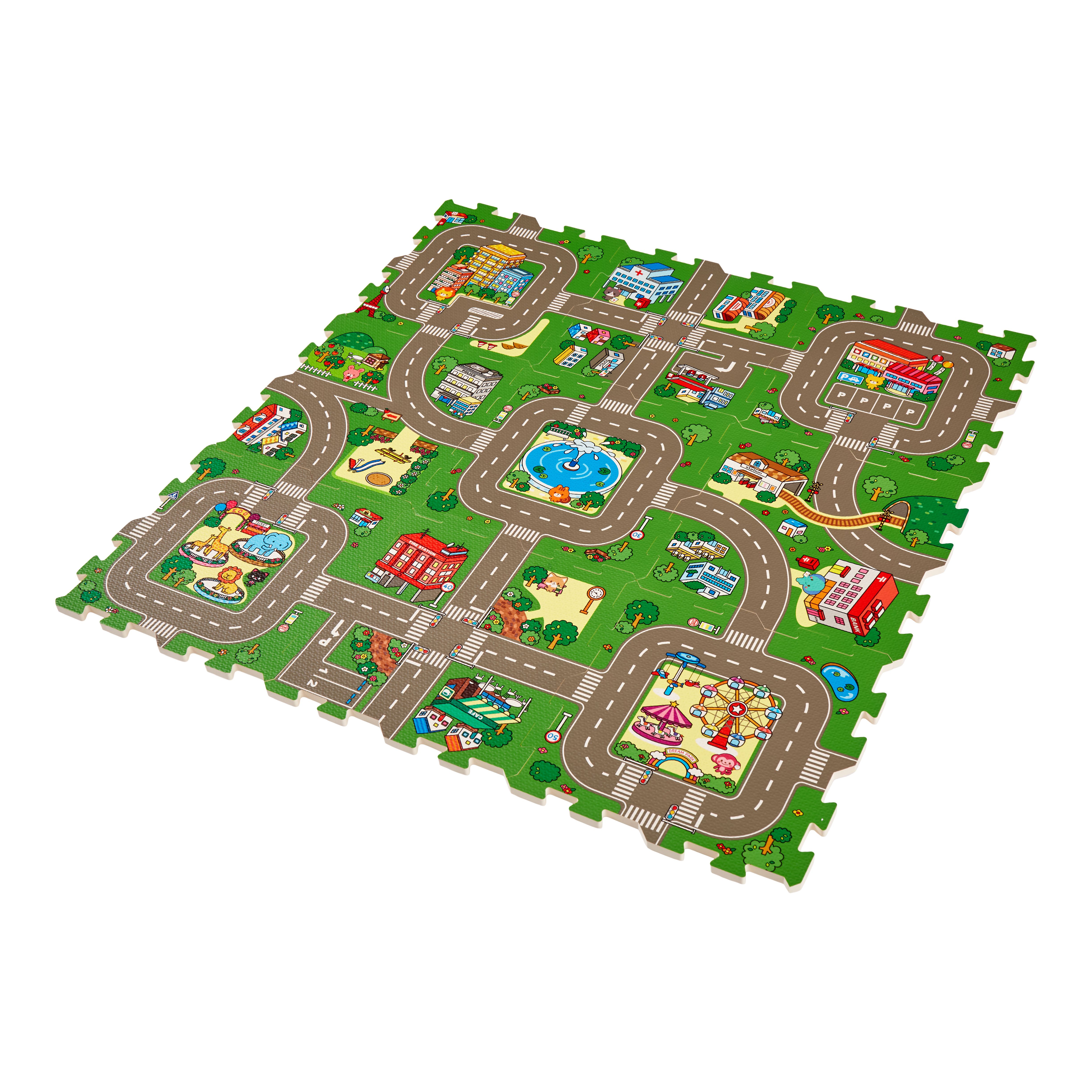 Interlocking Traffic Playmat (L)310mm (W)310mm, Pack of 9