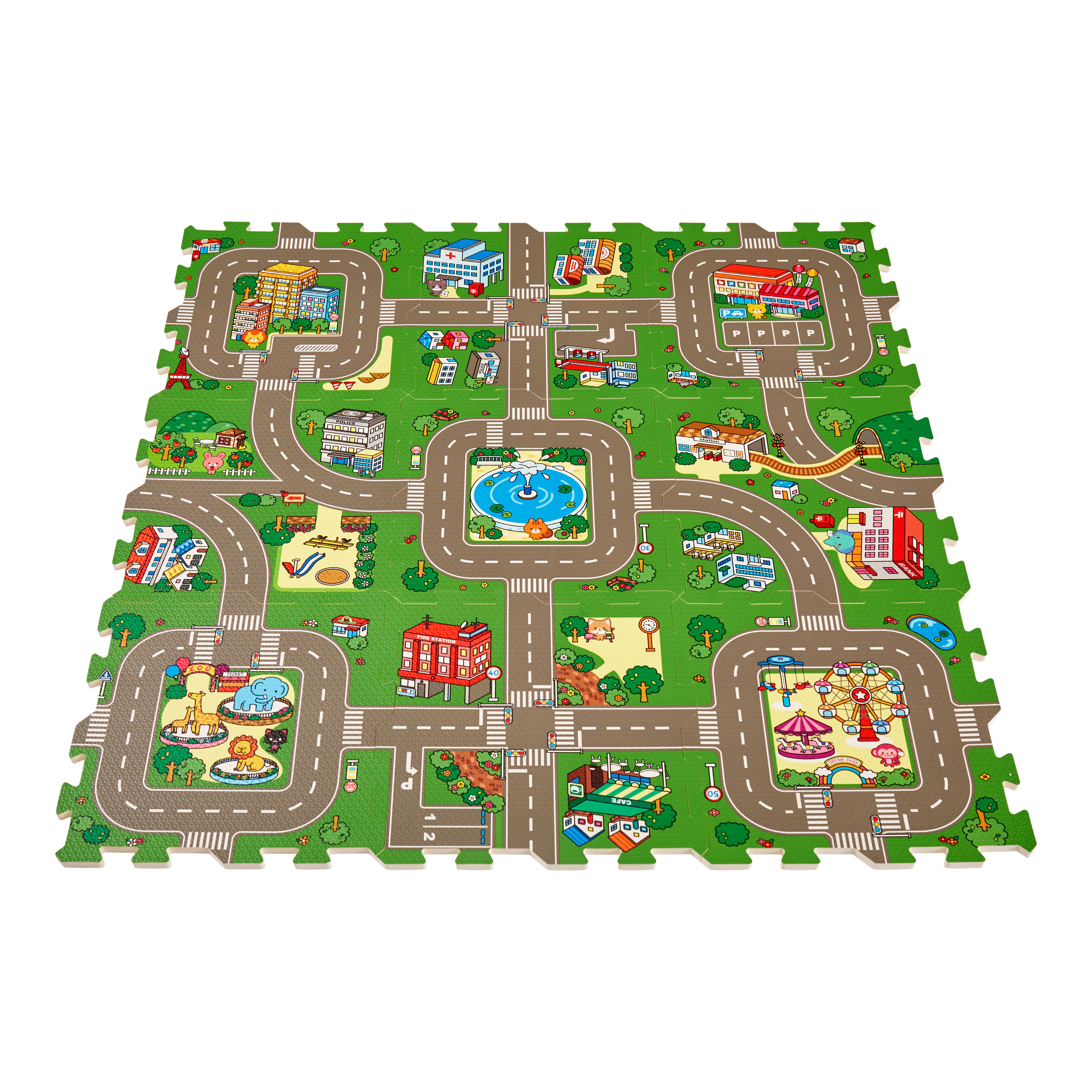 Interlocking Traffic Playmat (L)310mm (W)310mm, Pack of 9