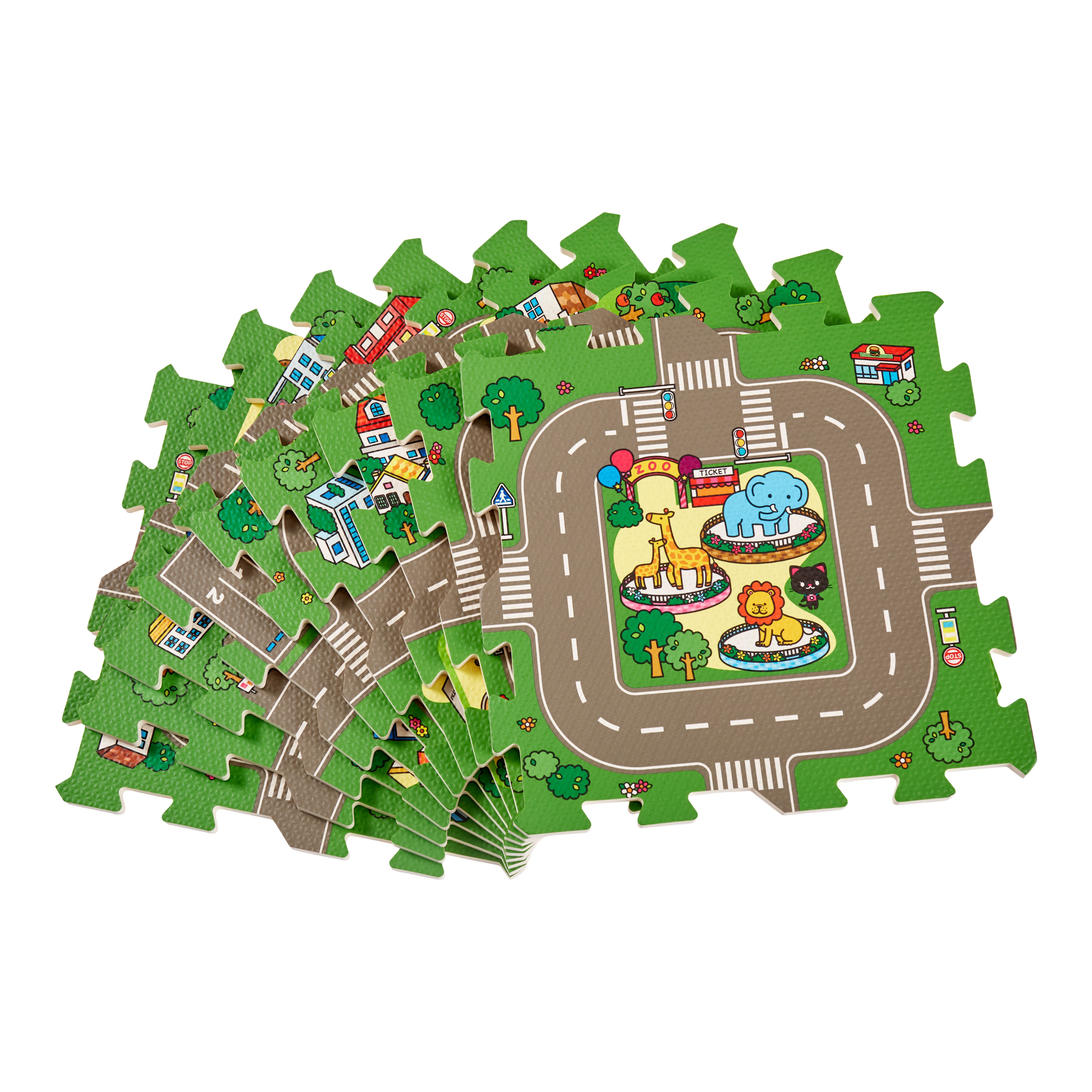 Interlocking Traffic Playmat (L)310mm (W)310mm, Pack of 9