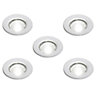 IP20, Pack of 5 Gloss Fixed Halogen Fire-rated Downlight 50W