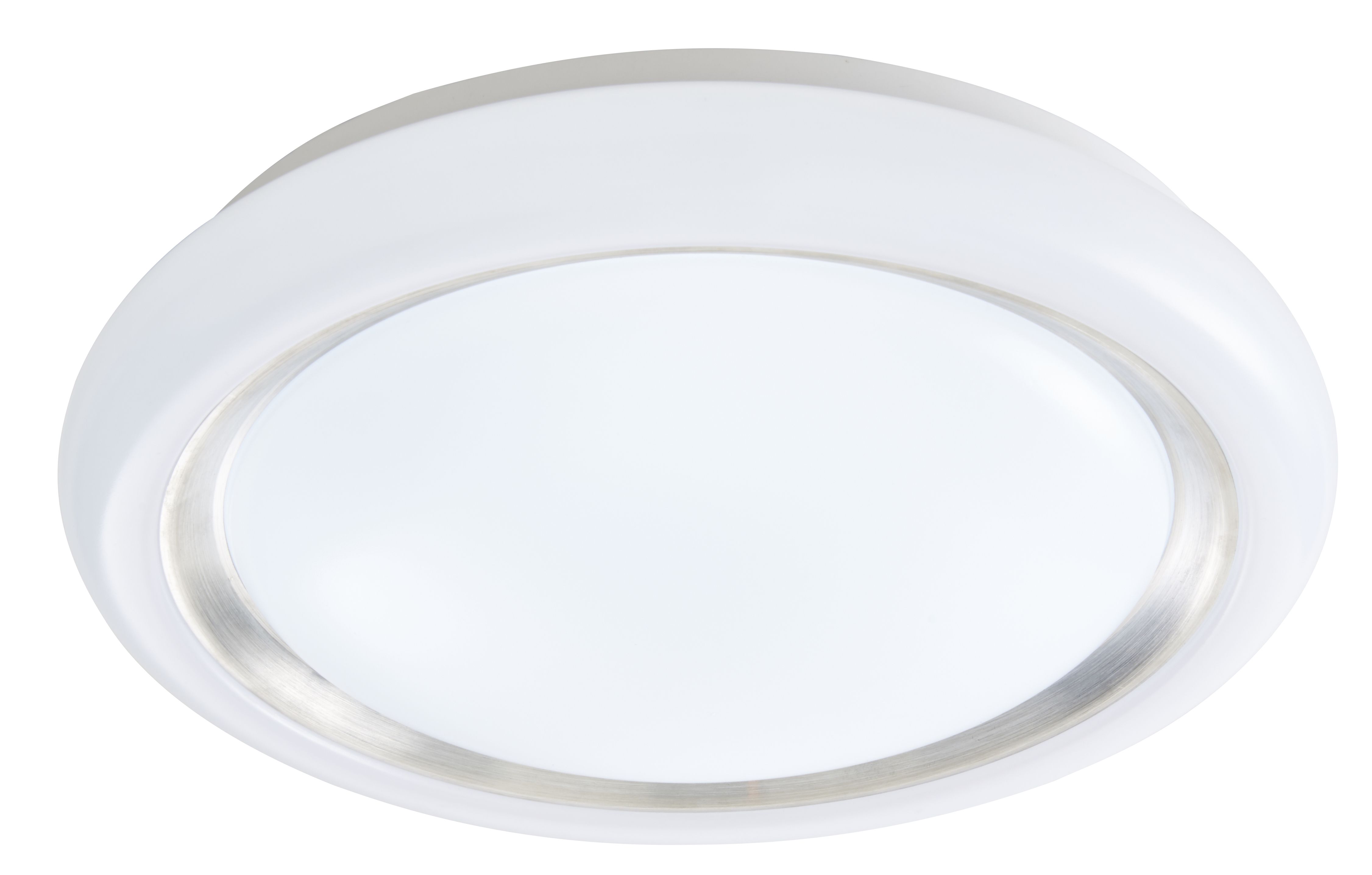 Iris Round Brushed Metal & plastic White LED Ceiling light