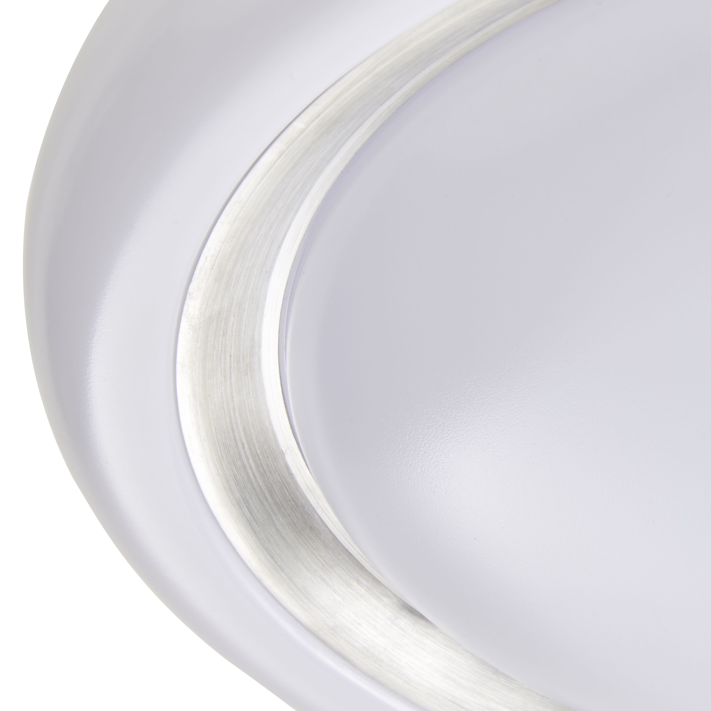Iris Round Brushed Metal & plastic White LED Ceiling light