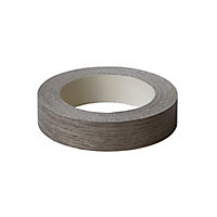 Iron on Pre glued Oak effect Grey Worktop edging tape, (L)5m (W)20mm