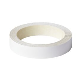 Iron on Pre glued White Worktop edging tape, (L)5m (W)20mm