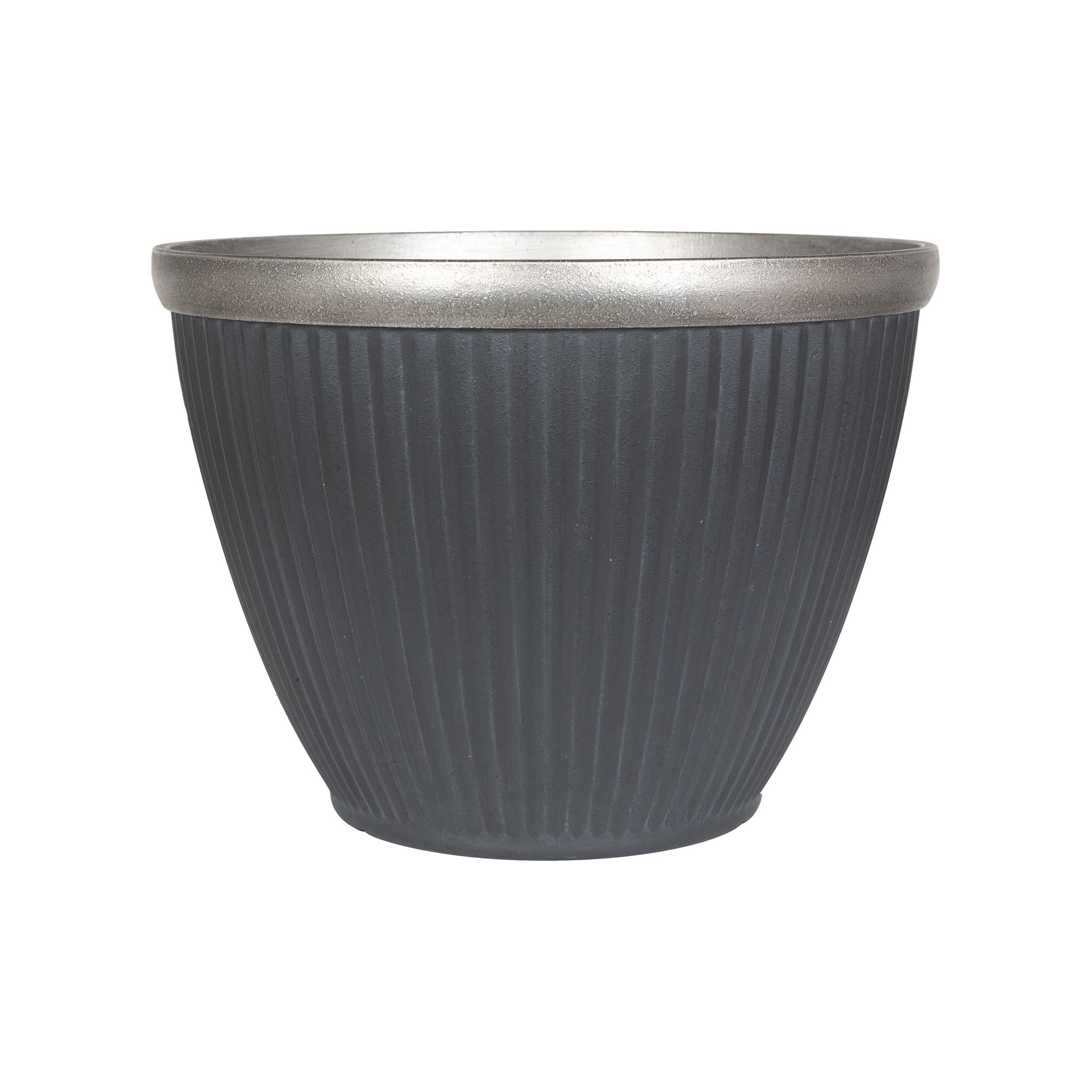Irondale Black Plastic resin Painted Plant pot (H)25.4cm