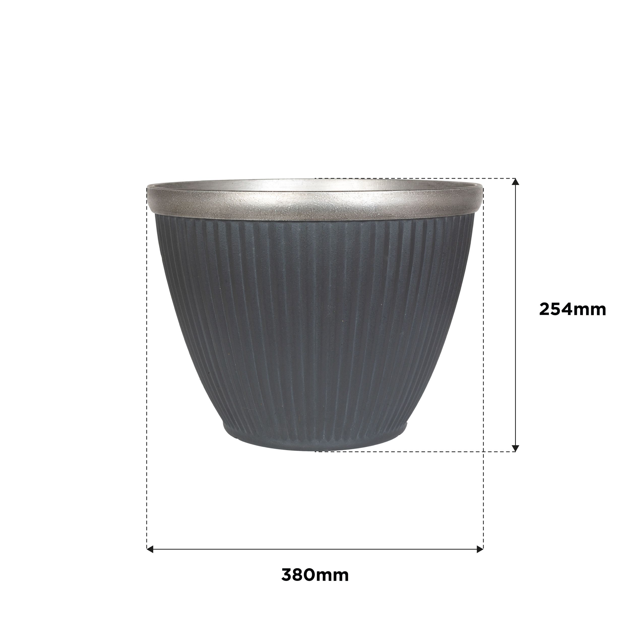 Irondale Black Plastic resin Painted Plant pot (H)25.4cm