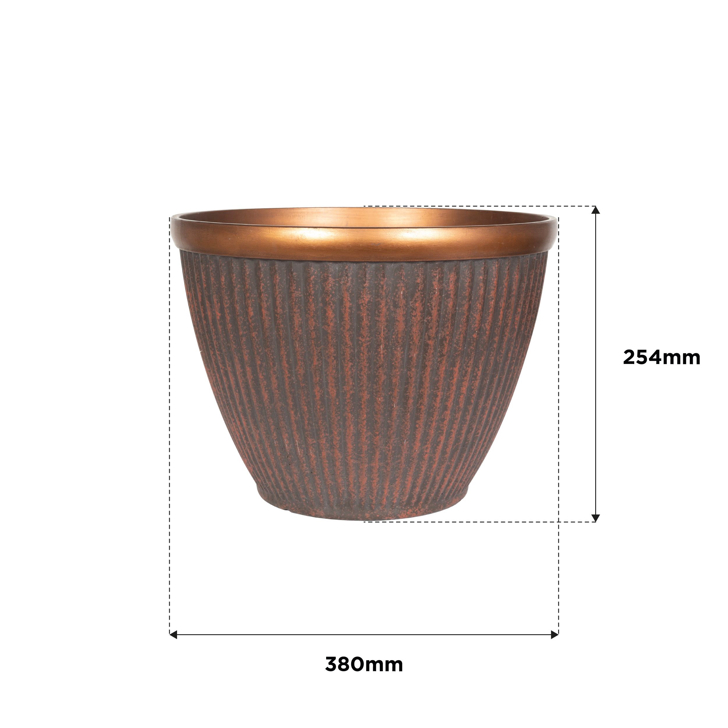 Irondale Bronze Plastic resin Painted Plant pot (H)25.4cm