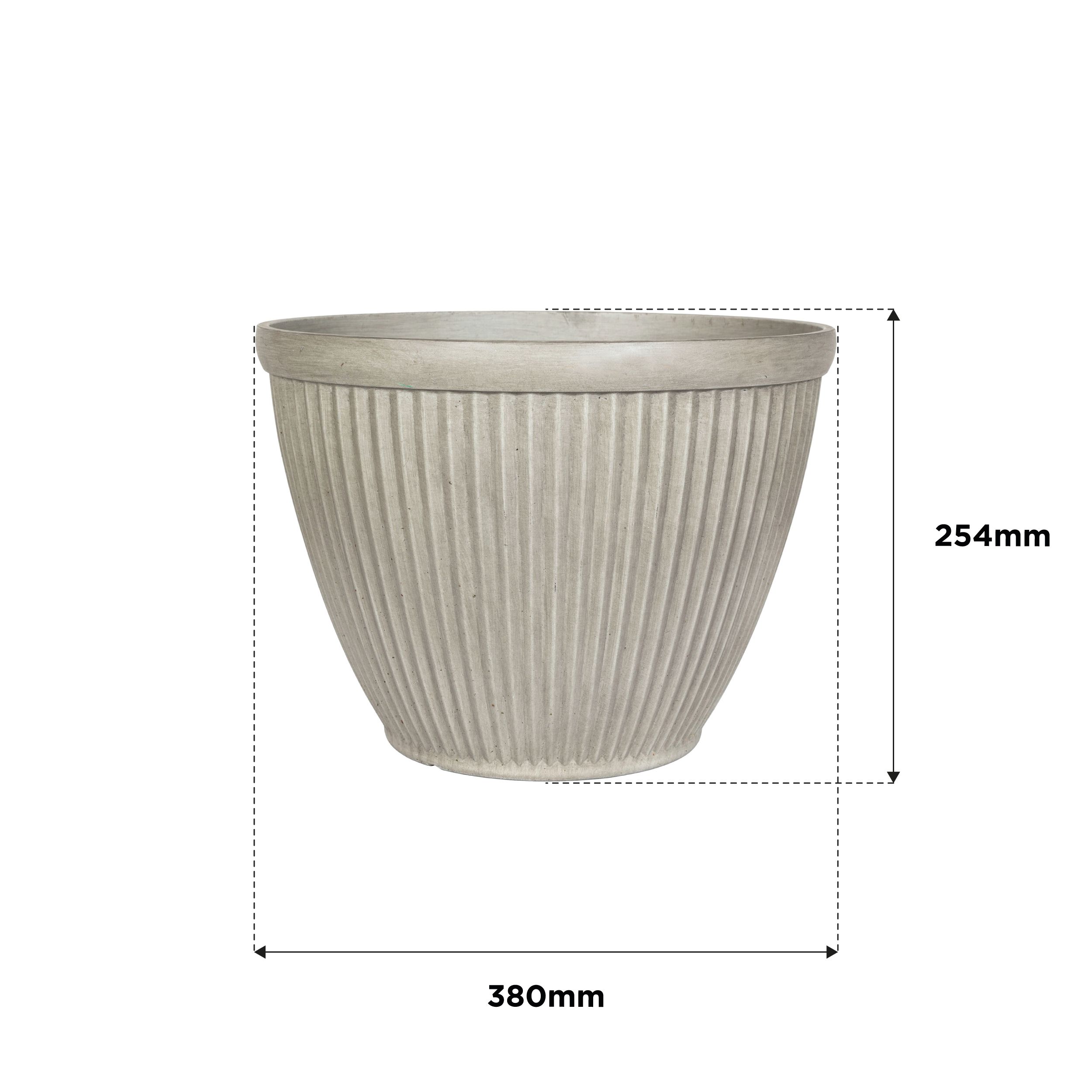 Irondale Grey Plastic resin Painted Plant pot (H)25.4cm