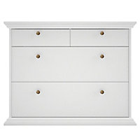 Isabella Matt white 4 Drawer Chest of drawers (H)738mm (W)943mm (D)419mm