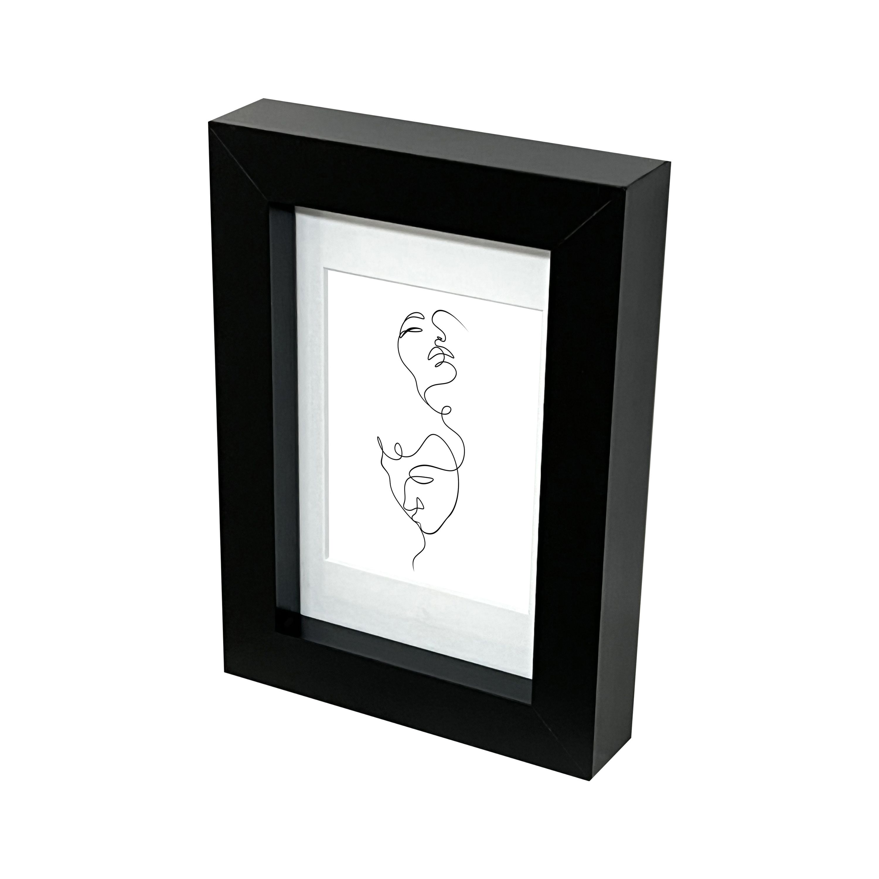 Islande Matt Black Picture frame set, Pack of 4