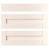 IT Kitchens Brookfield Textured Ivory Style Shaker Drawer front (W)800mm, Set of 3