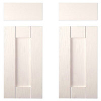 IT Kitchens Brookfield Textured Ivory Style Shaker Fixed frame Cabinet door, (W)925mm (H)720mm (T)18mm