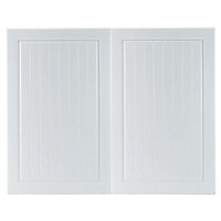 IT Kitchens Chilton White Country Style Larder Cabinet door (W)600mm, Set of 2