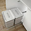 IT Kitchens Double Grey Rectangular Integrated Pull-out bin, 32L