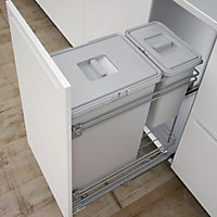 IT Kitchens Grey Rectangular Integrated Pull-out bin, 30L