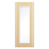 IT Kitchens Sandford Textured Oak Effect Slab Glazed Cabinet door (W)300mm (H)715mm (T)18mm